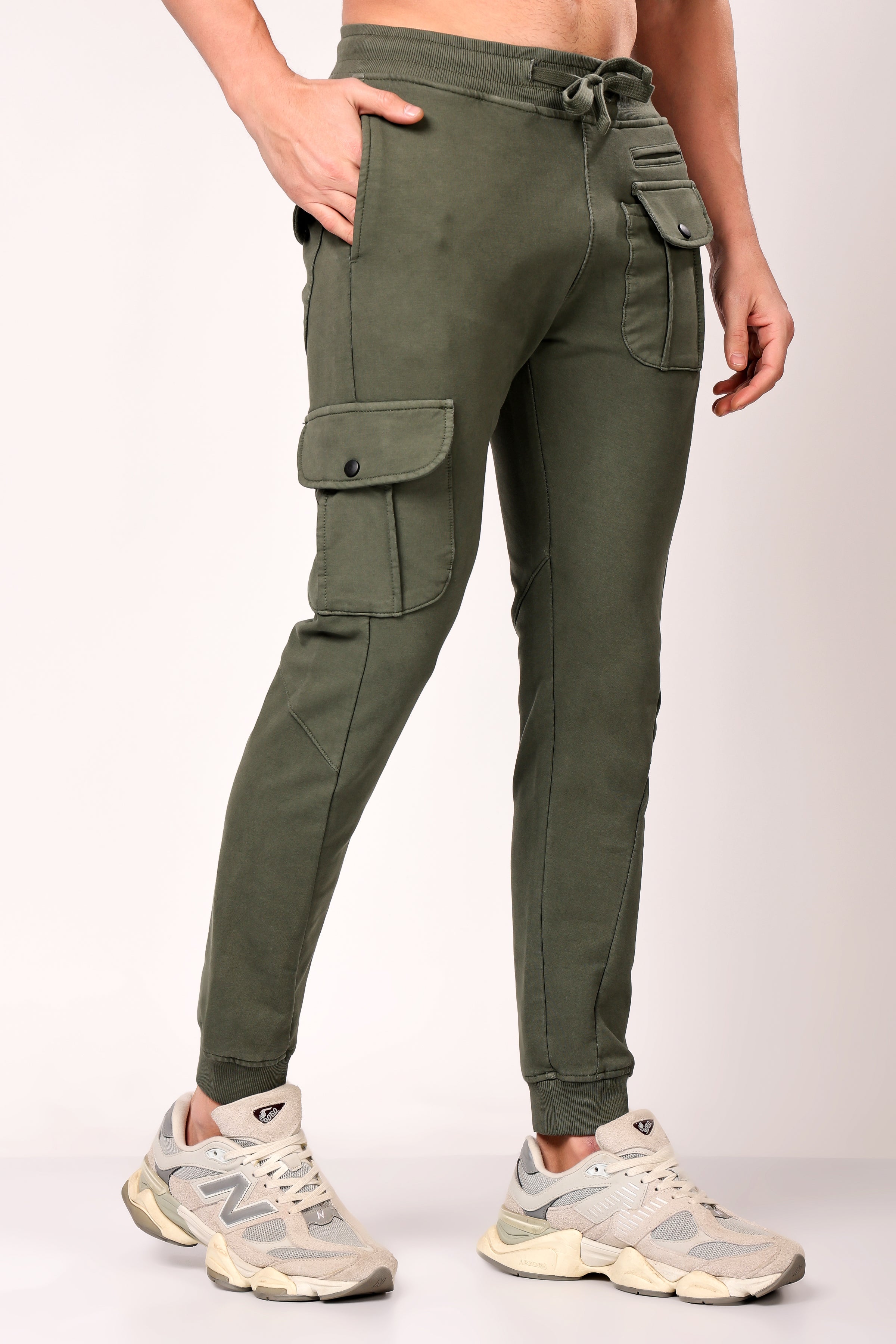 Stylox Men’s Slim Fit Stretchable Cotton Blend Joggers with Elastic Waist