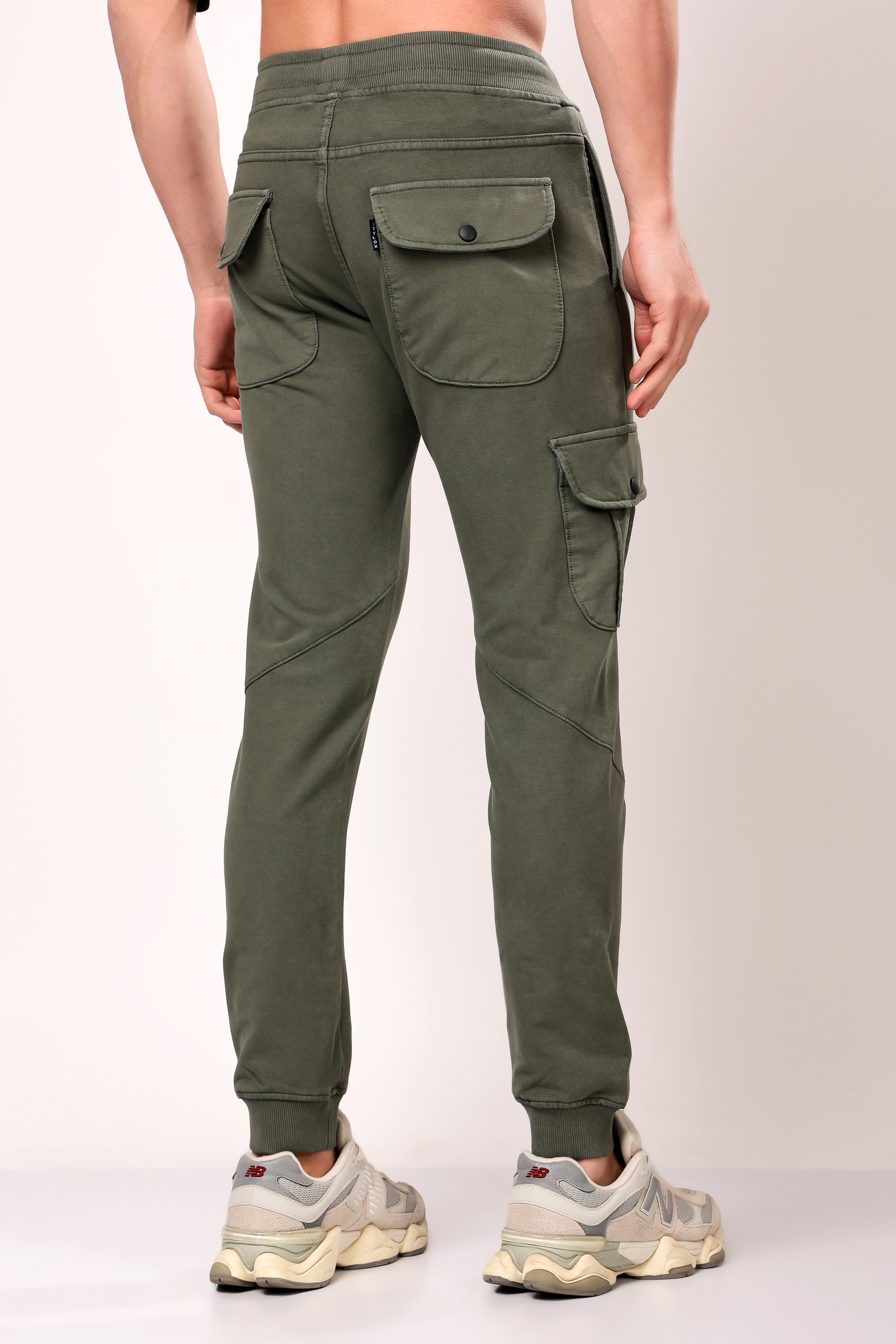 Stylox Men’s Slim Fit Stretchable Cotton Blend Joggers with Elastic Waist