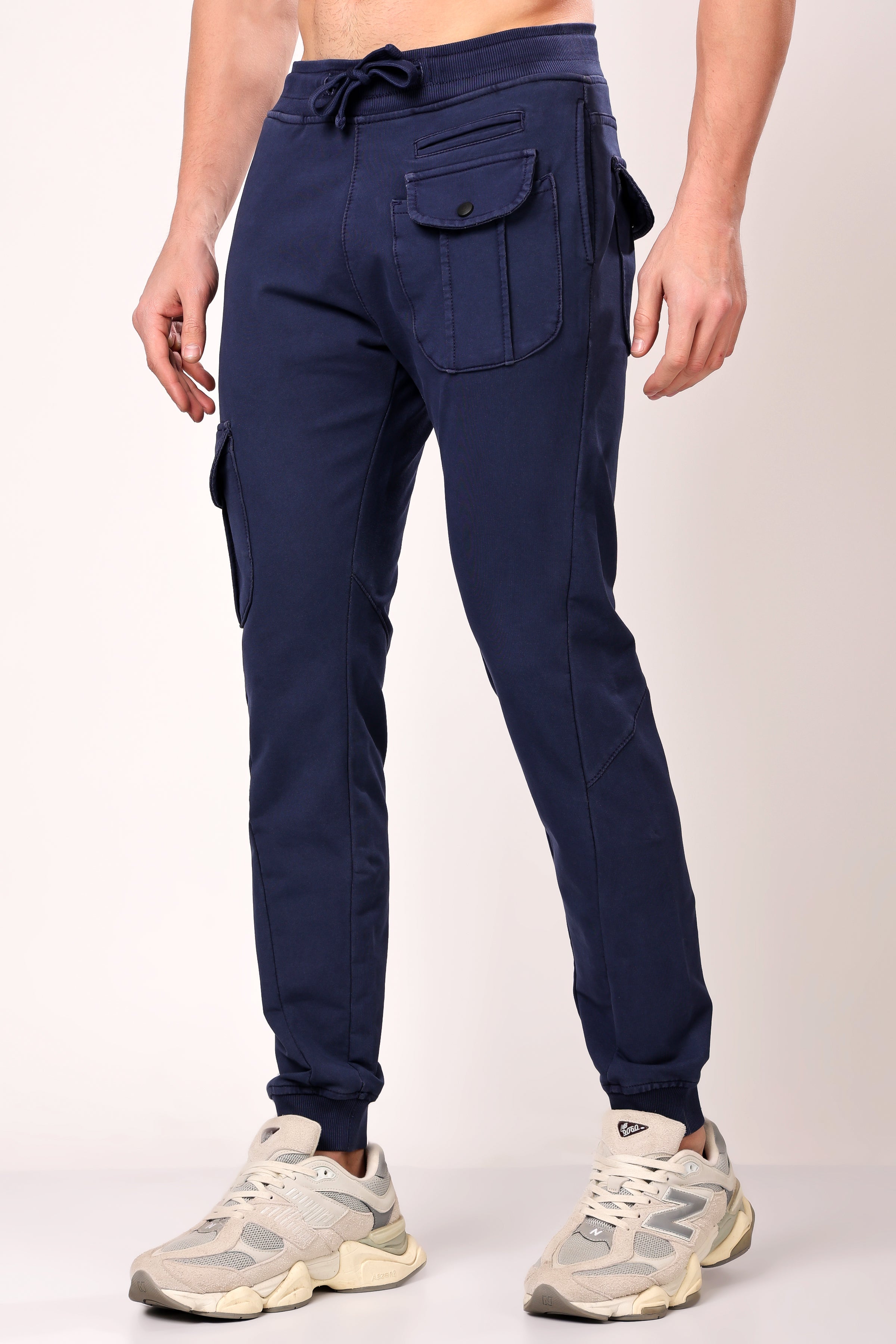 Stylox Men’s Slim Fit Stretchable Cotton Blend Joggers with Elastic Waist