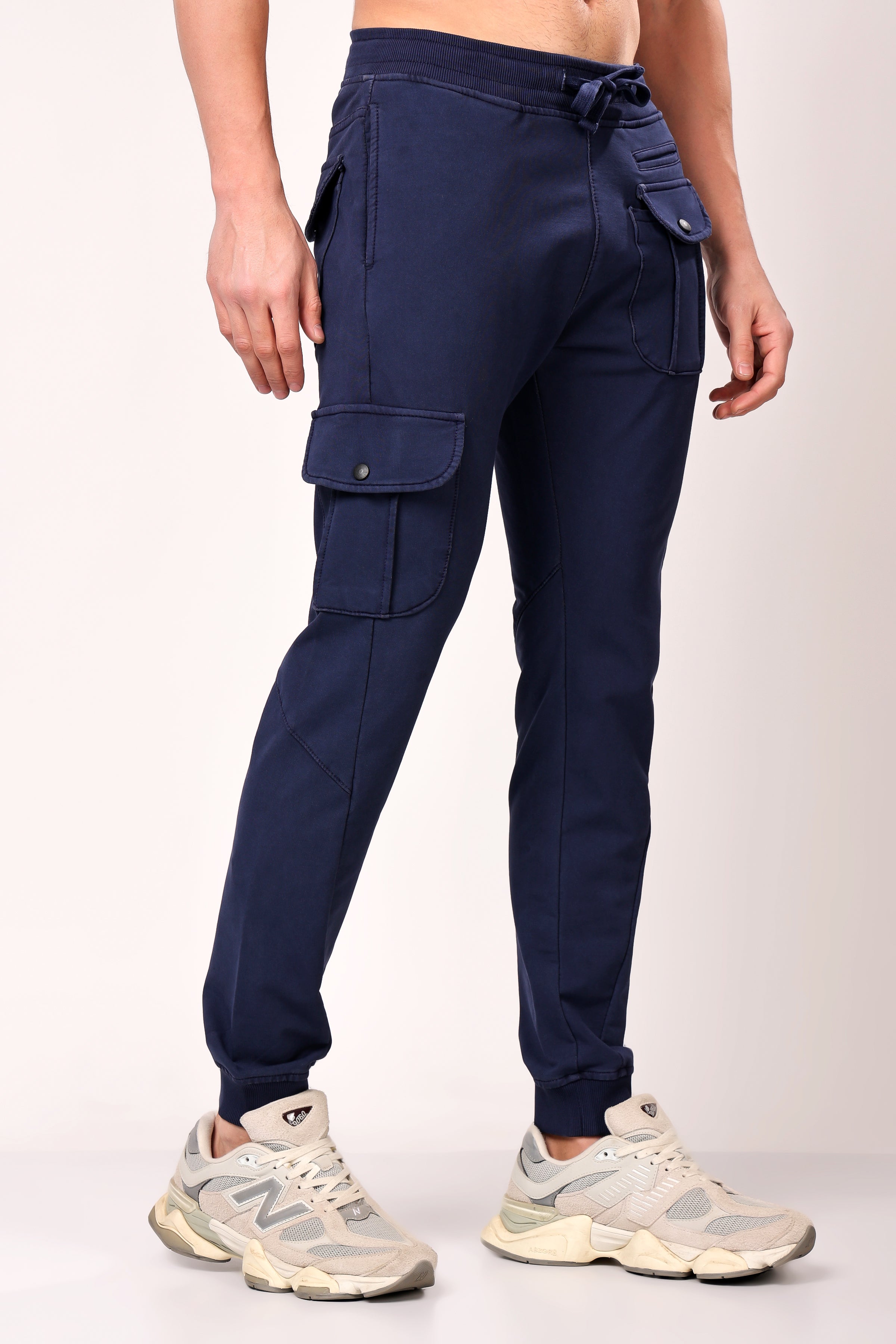 Stylox Men’s Slim Fit Stretchable Cotton Blend Joggers with Elastic Waist