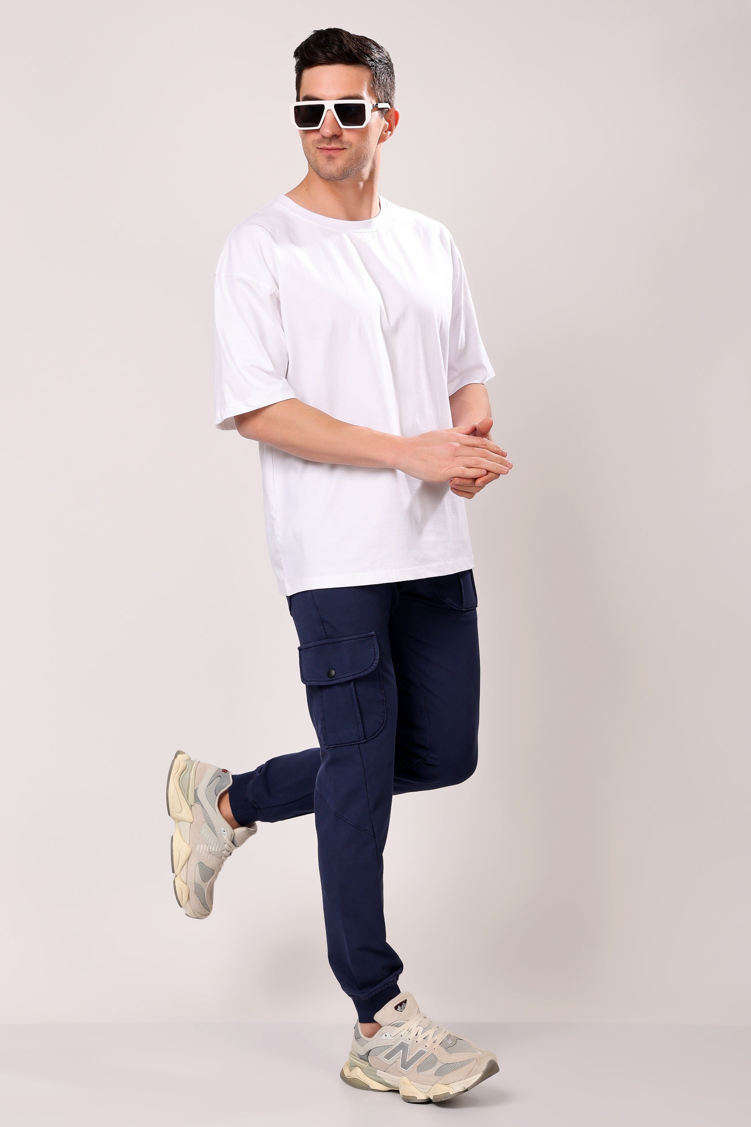 Stylox Men’s Slim Fit Stretchable Cotton Blend Joggers with Elastic Waist