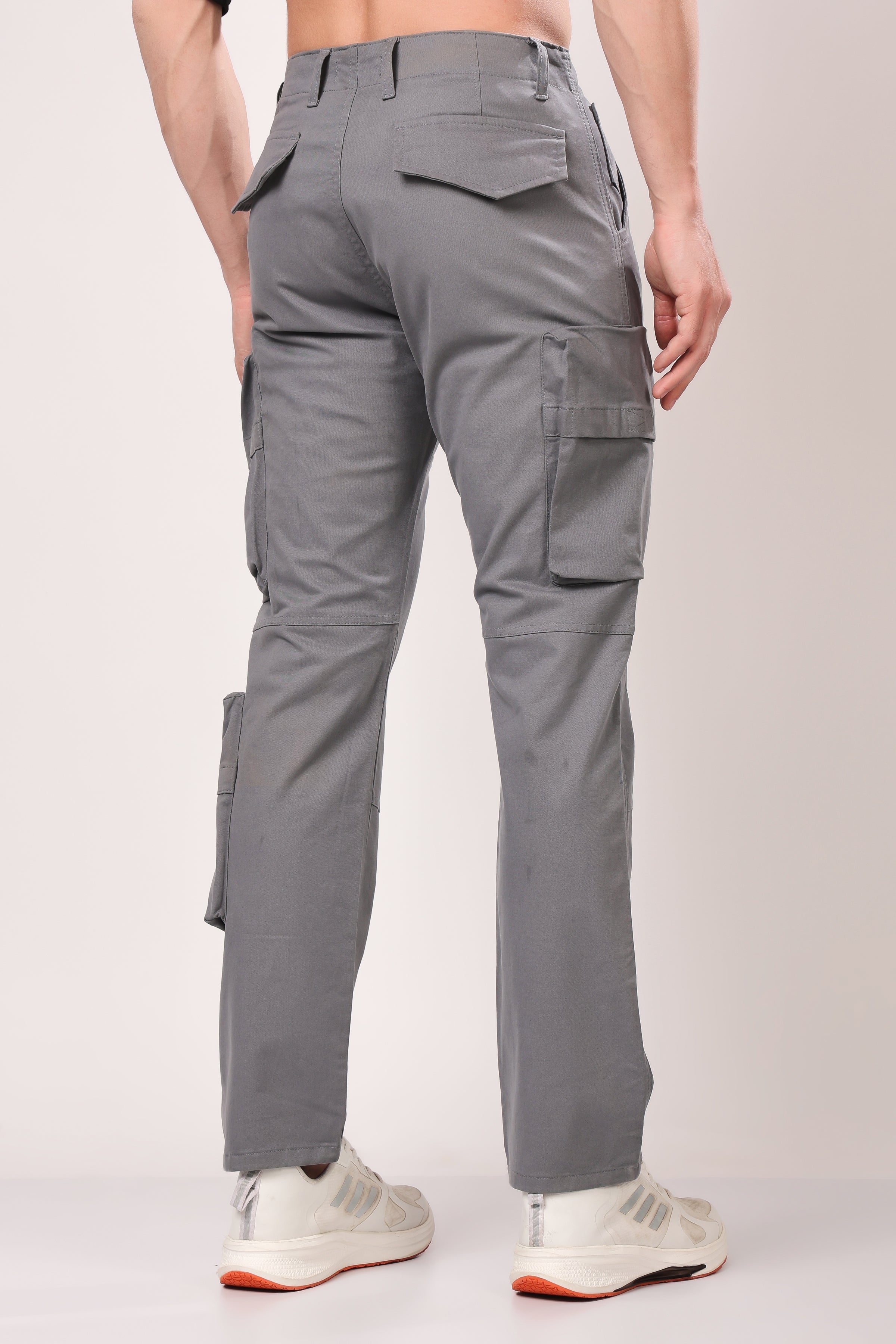 STYLOX Slim Fit Cargo Denim Jeans - Grey, - Stylox