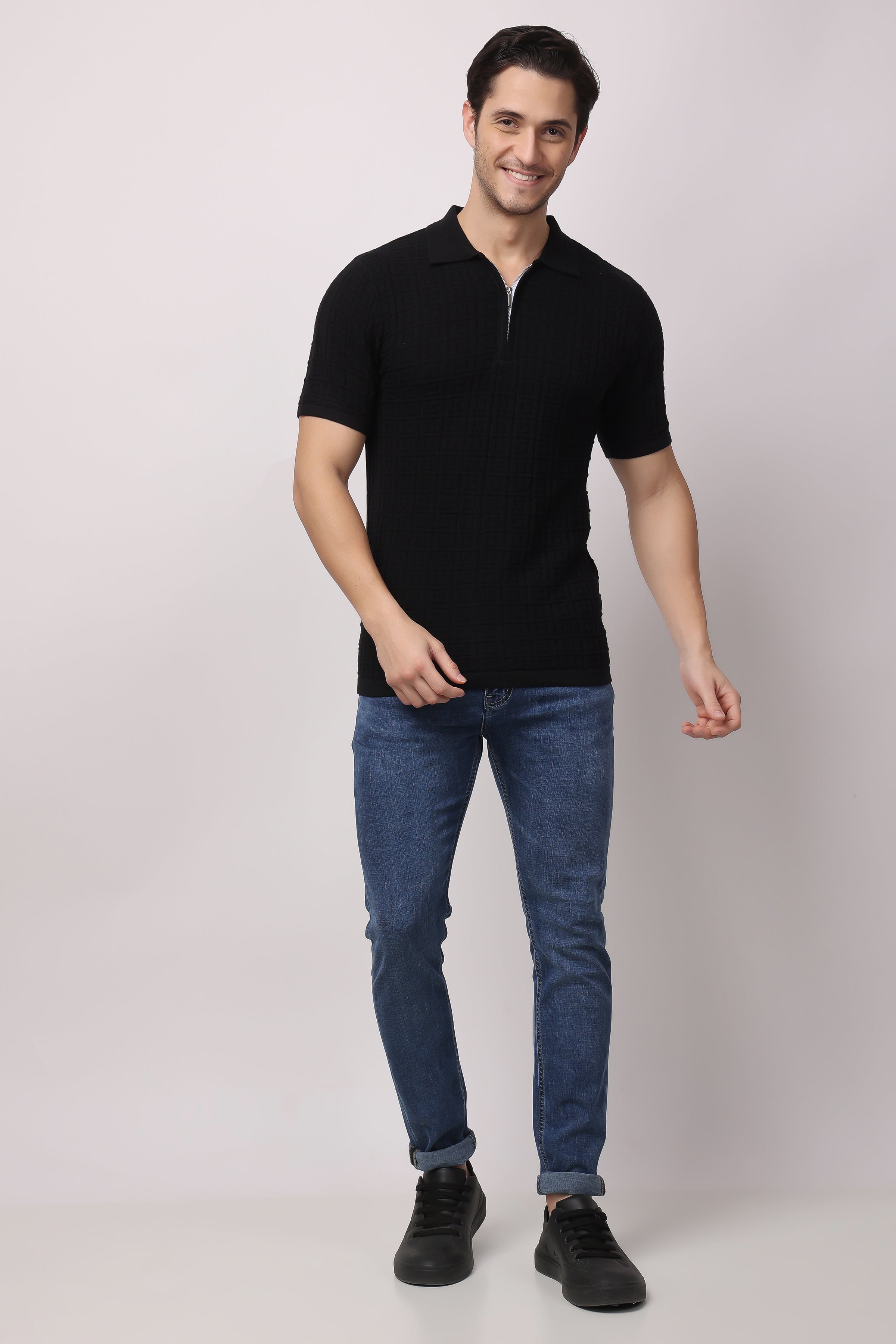 Stylox Solid Polo collar T-shirt FOR MEN - Stylox