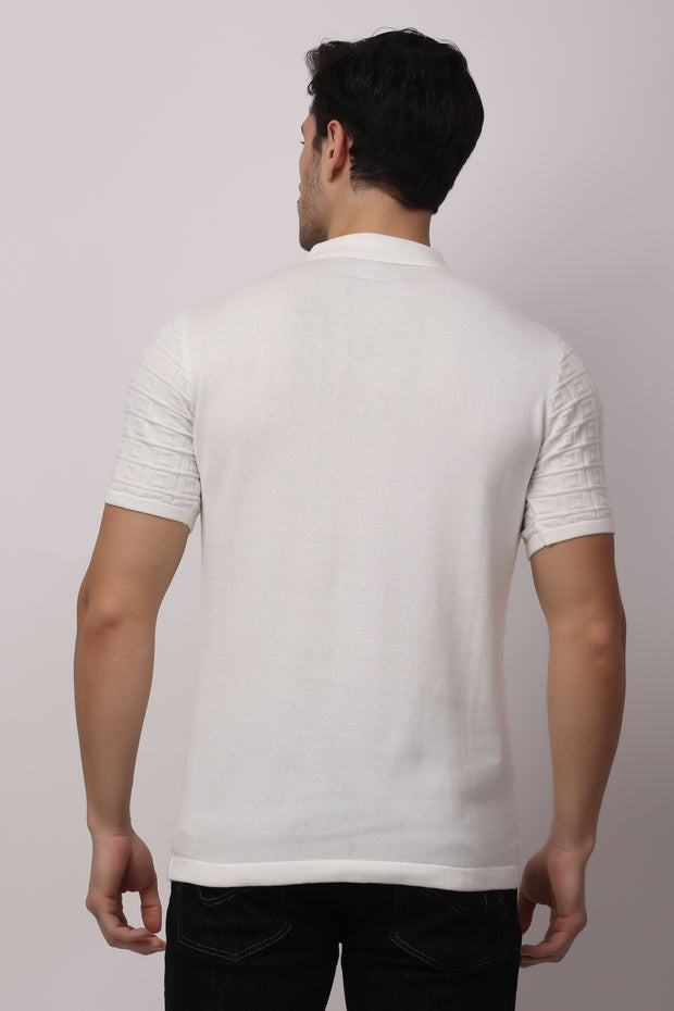 Stylox Solid Polo collar T-shirt FOR MEN