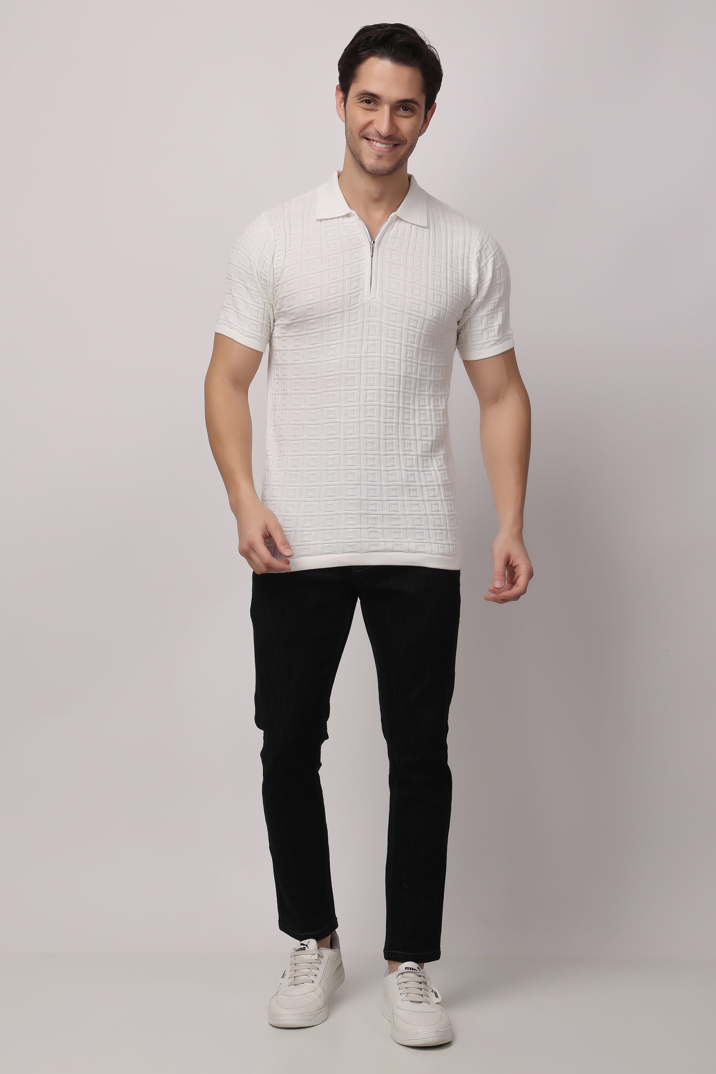 Stylox Solid Polo collar T-shirt FOR MEN - Stylox
