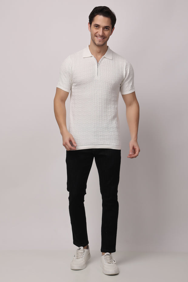 Stylox Solid Polo collar T-shirt FOR MEN