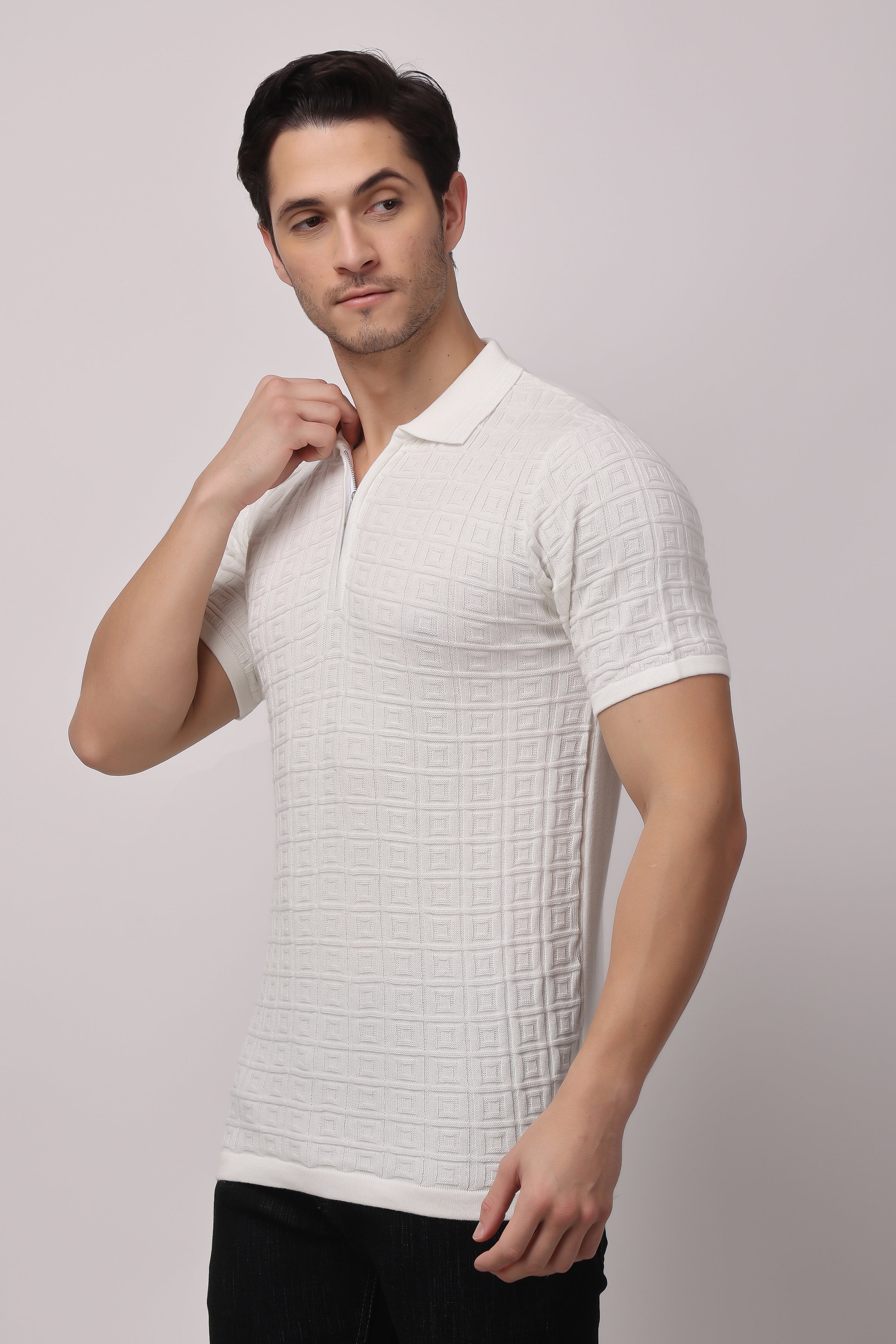 Stylox Solid Polo collar T-shirt FOR MEN - Stylox