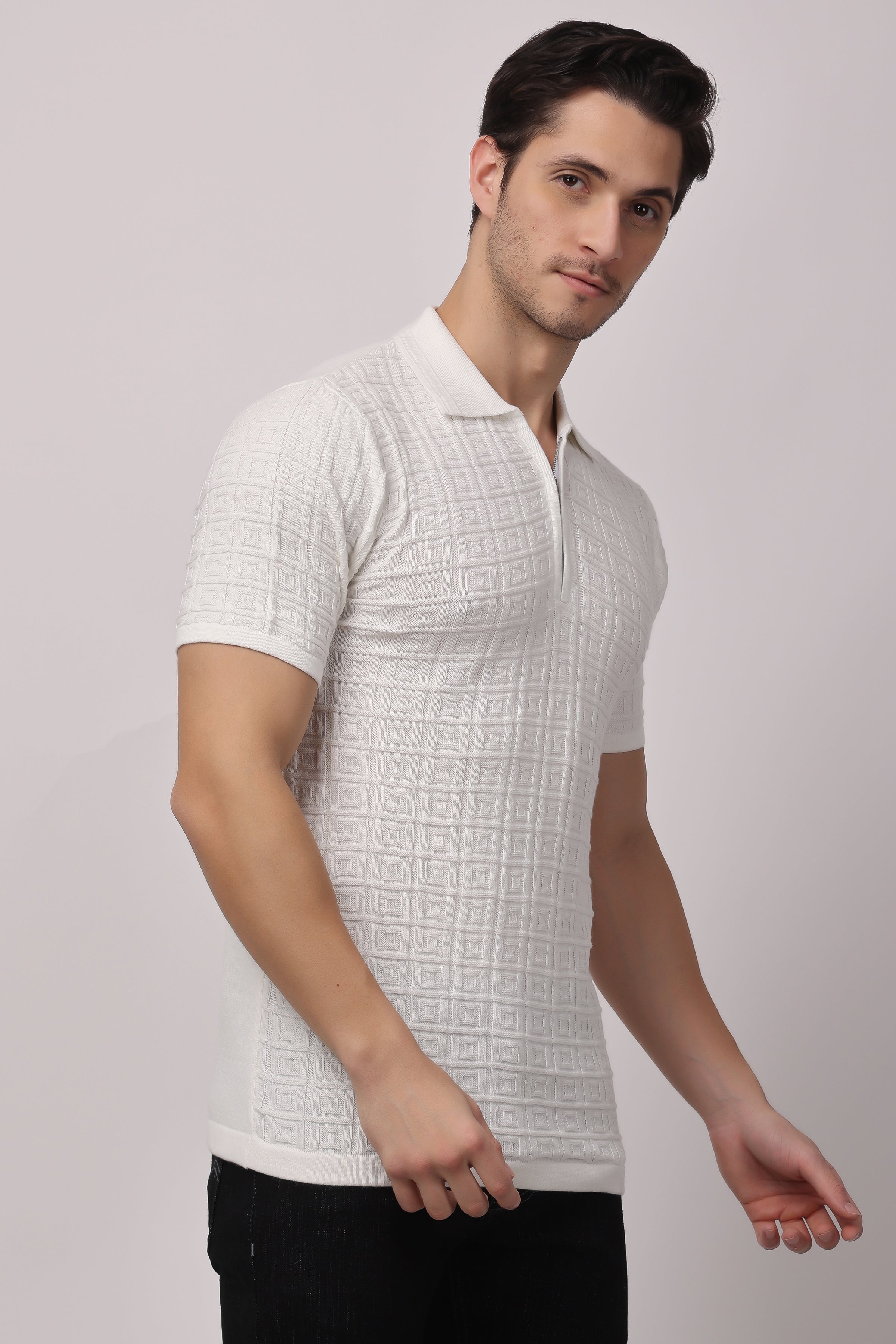 Stylox Solid Polo collar T-shirt FOR MEN - Stylox