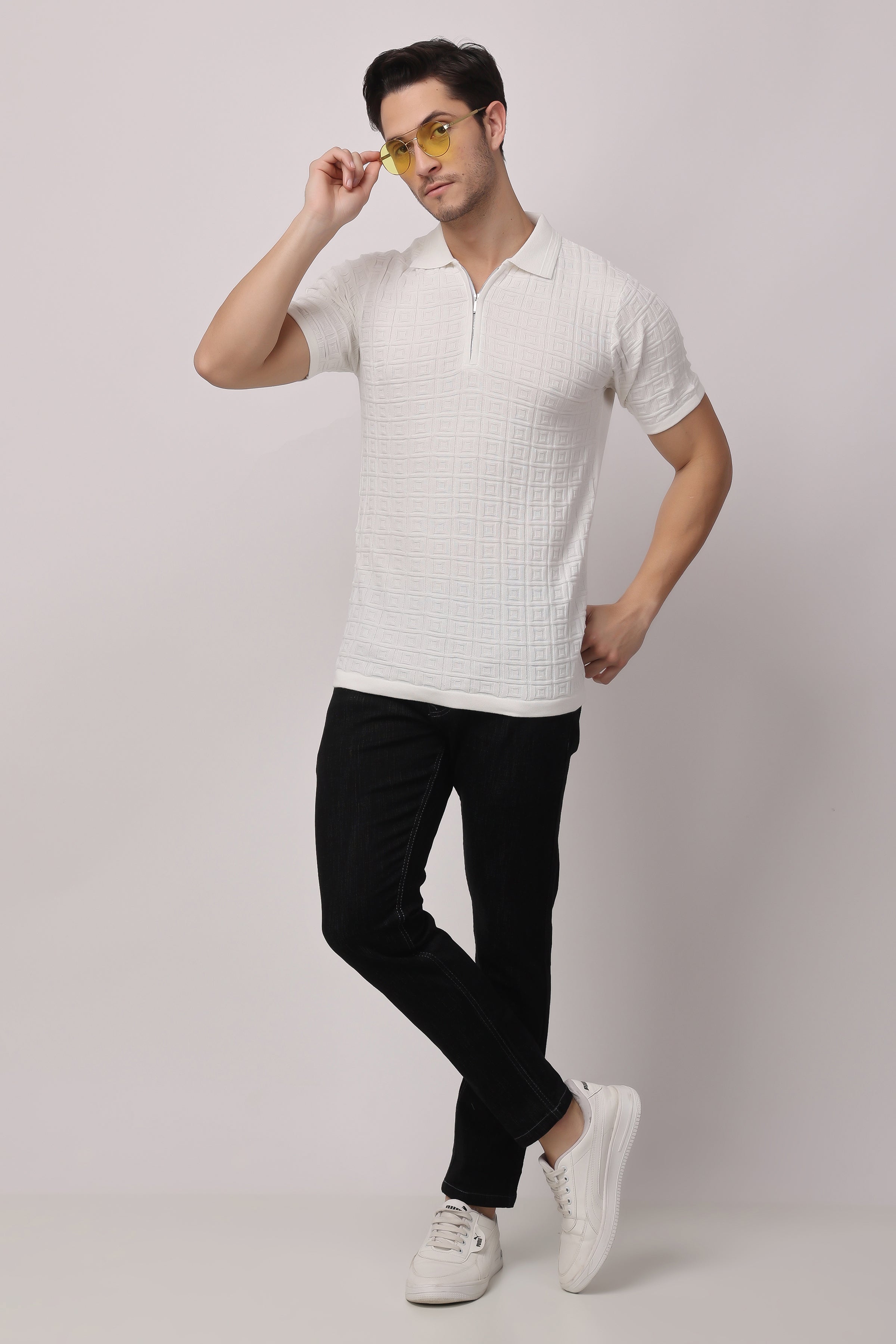 Stylox Solid Polo collar T-shirt FOR MEN - Stylox