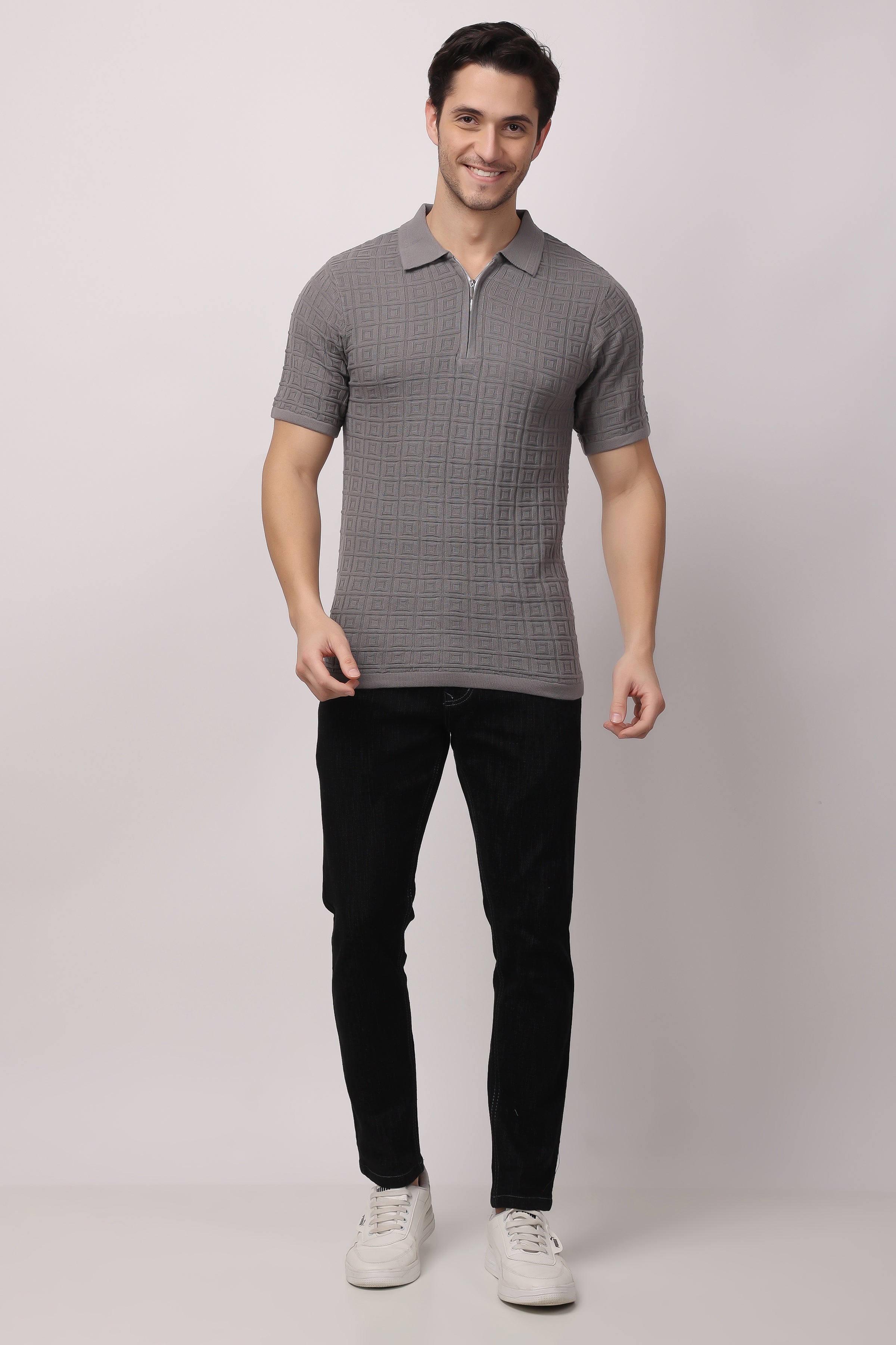 Stylox Solid Polo collar T-shirt FOR MEN - Stylox