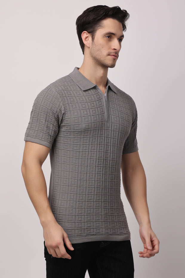 Stylox Solid Polo collar T-shirt FOR MEN