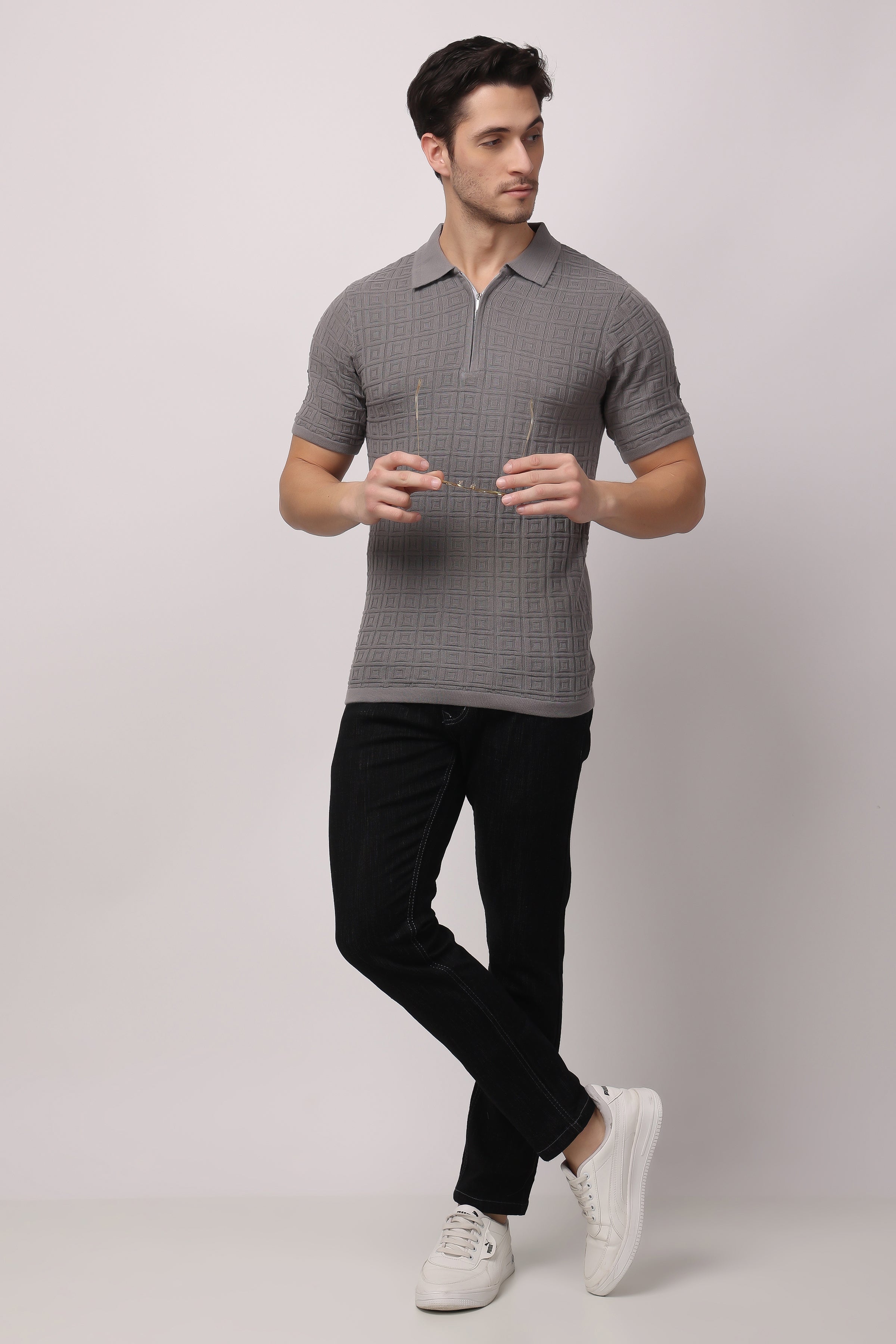 Stylox Solid Polo collar T-shirt FOR MEN - Stylox