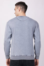 STYLOX ACID WASH Printed CREW NECK SWEATSHIRT