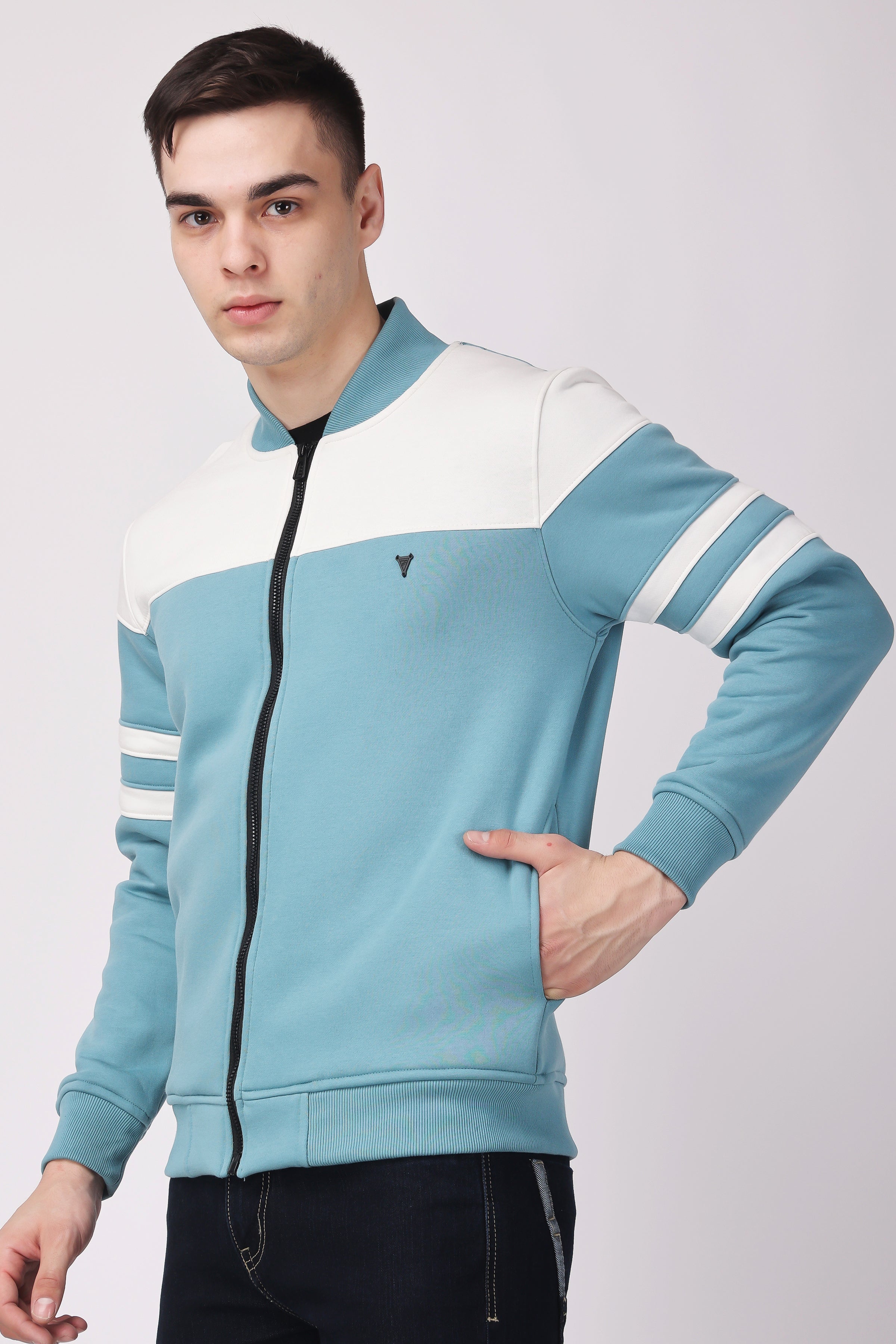 STYLOX CREW NECK SOLID JACKET FOR MEN
