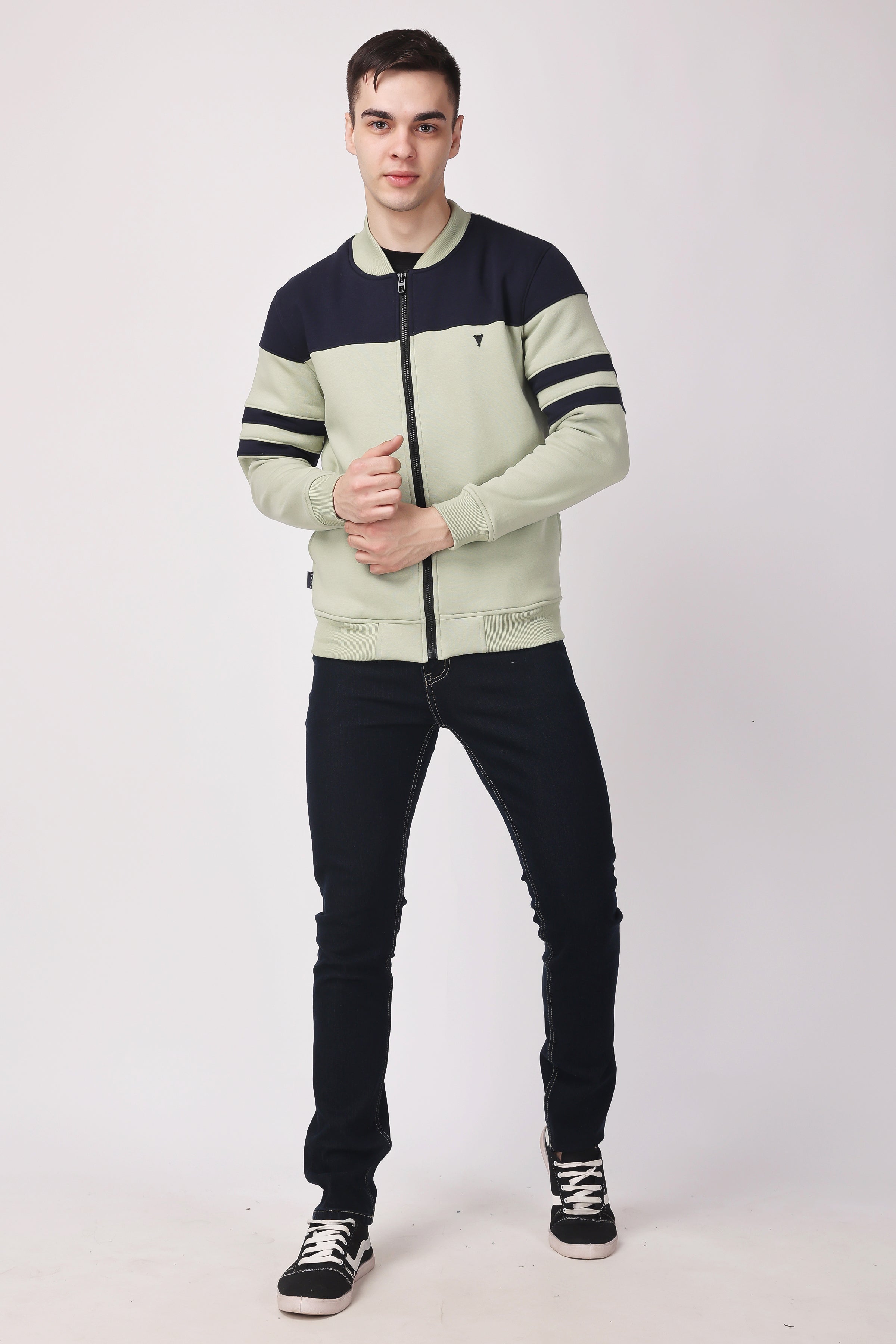 STYLOX CREW NECK SOLID JACKET FOR MEN