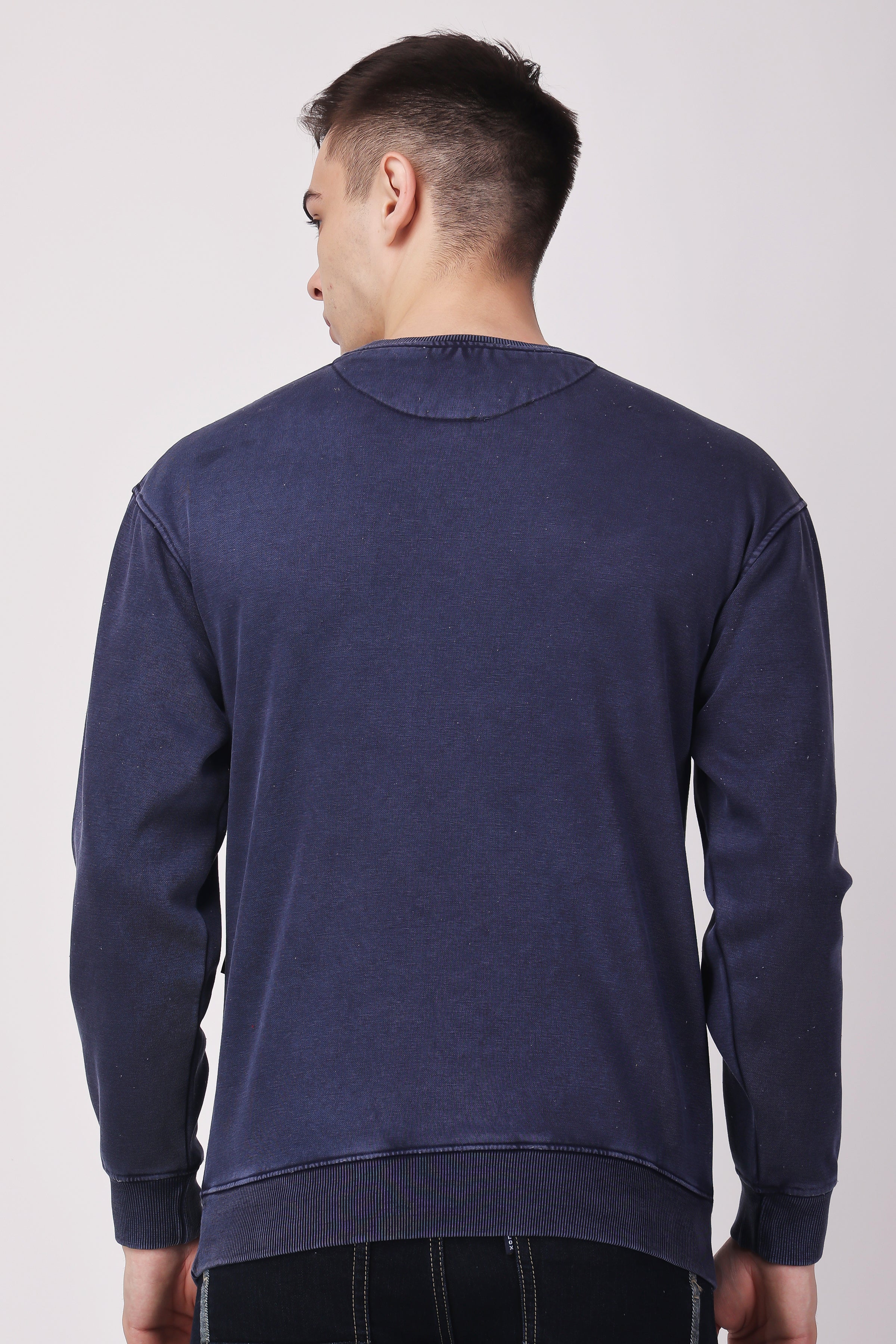 STYLOX ACID WASH Printed CREW NECK SWEATSHIRT - Stylox