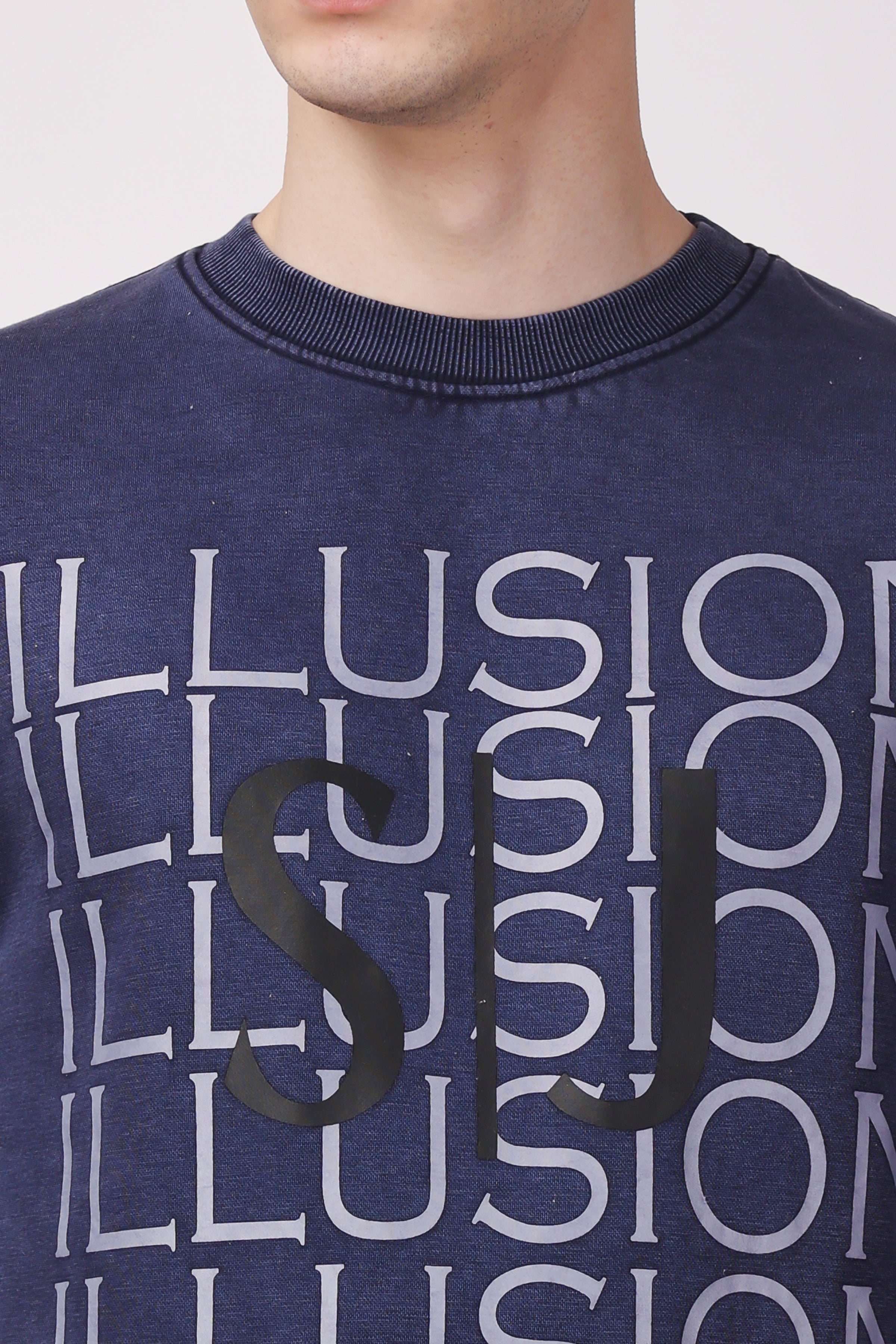 STYLOX ACID WASH Printed CREW NECK SWEATSHIRT - Stylox