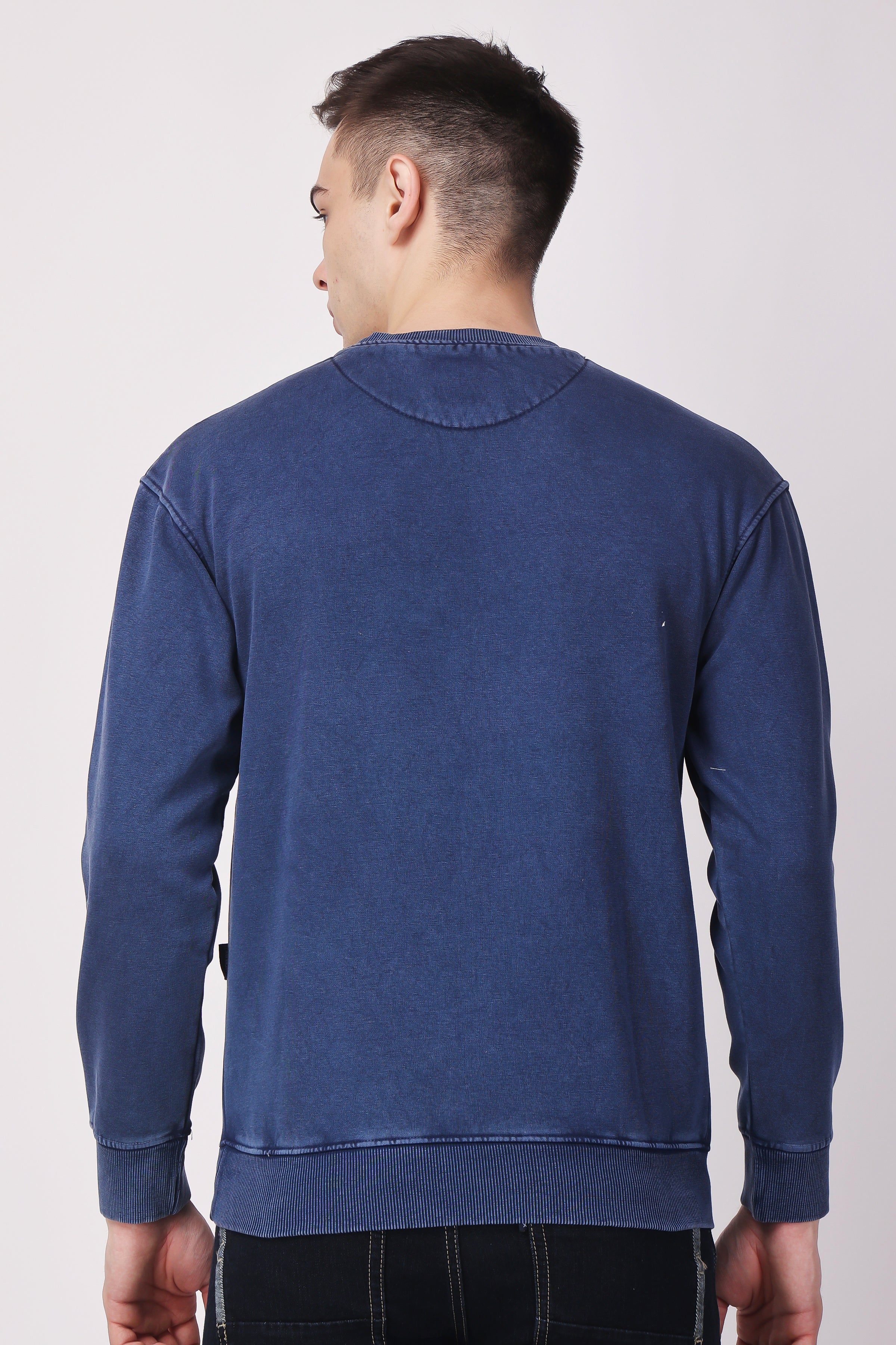 STYLOX ACID WASH Printed CREW NECK SWEATSHIRT - Stylox