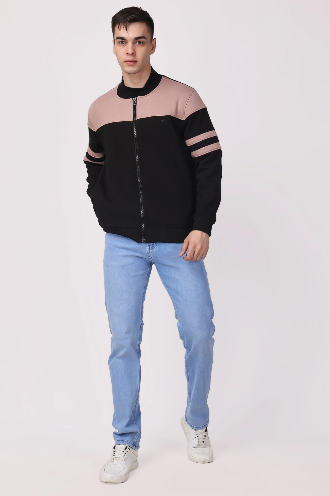 STYLOX CREW NECK SOLID JACKET FOR MEN