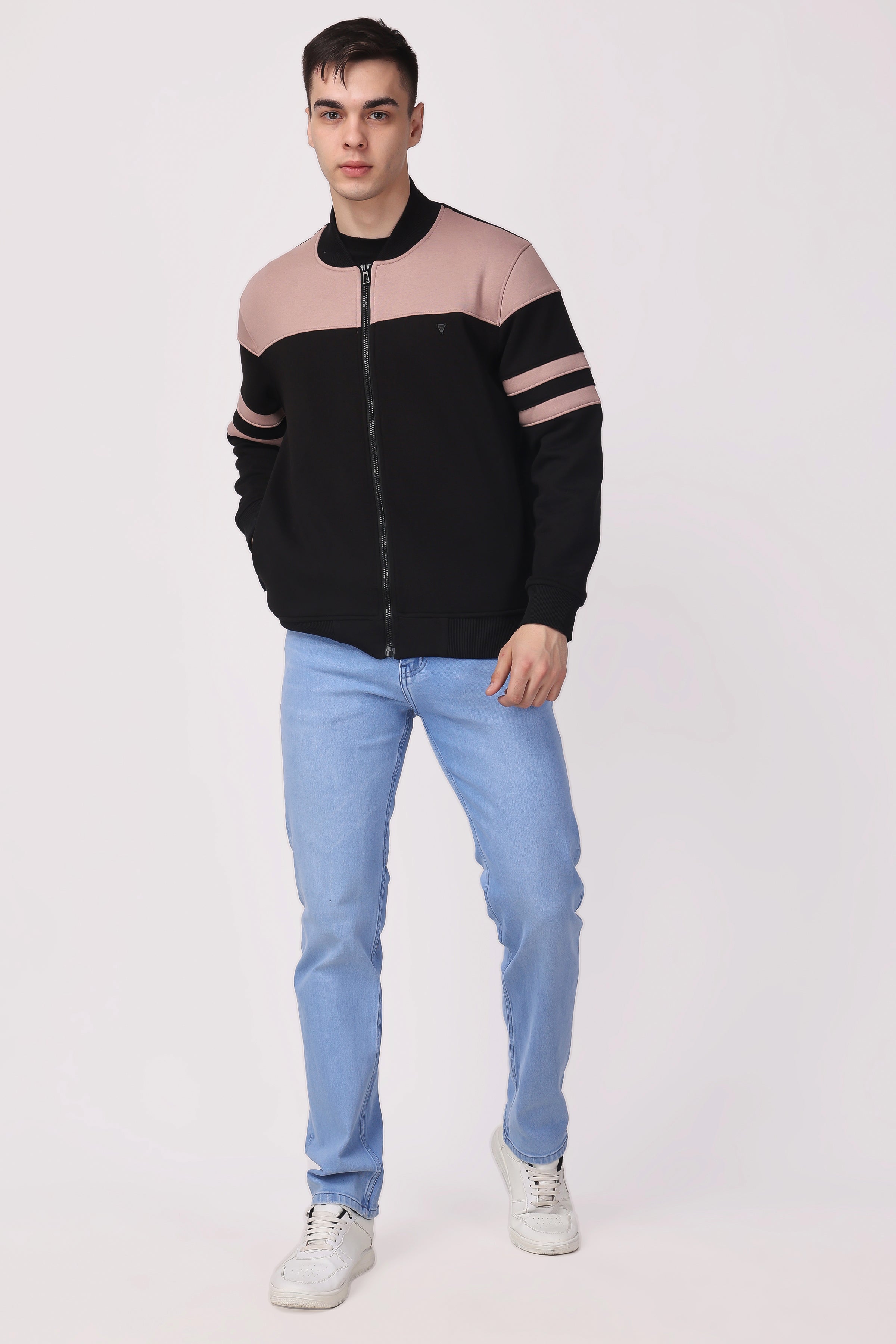 STYLOX CREW NECK SOLID JACKET FOR MEN