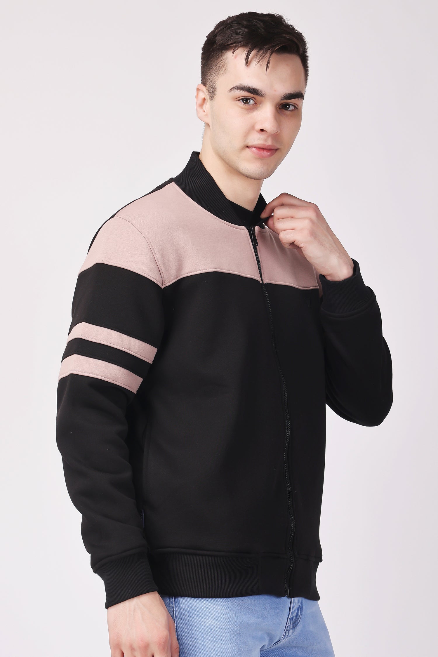 STYLOX CREW NECK SOLID JACKET FOR MEN