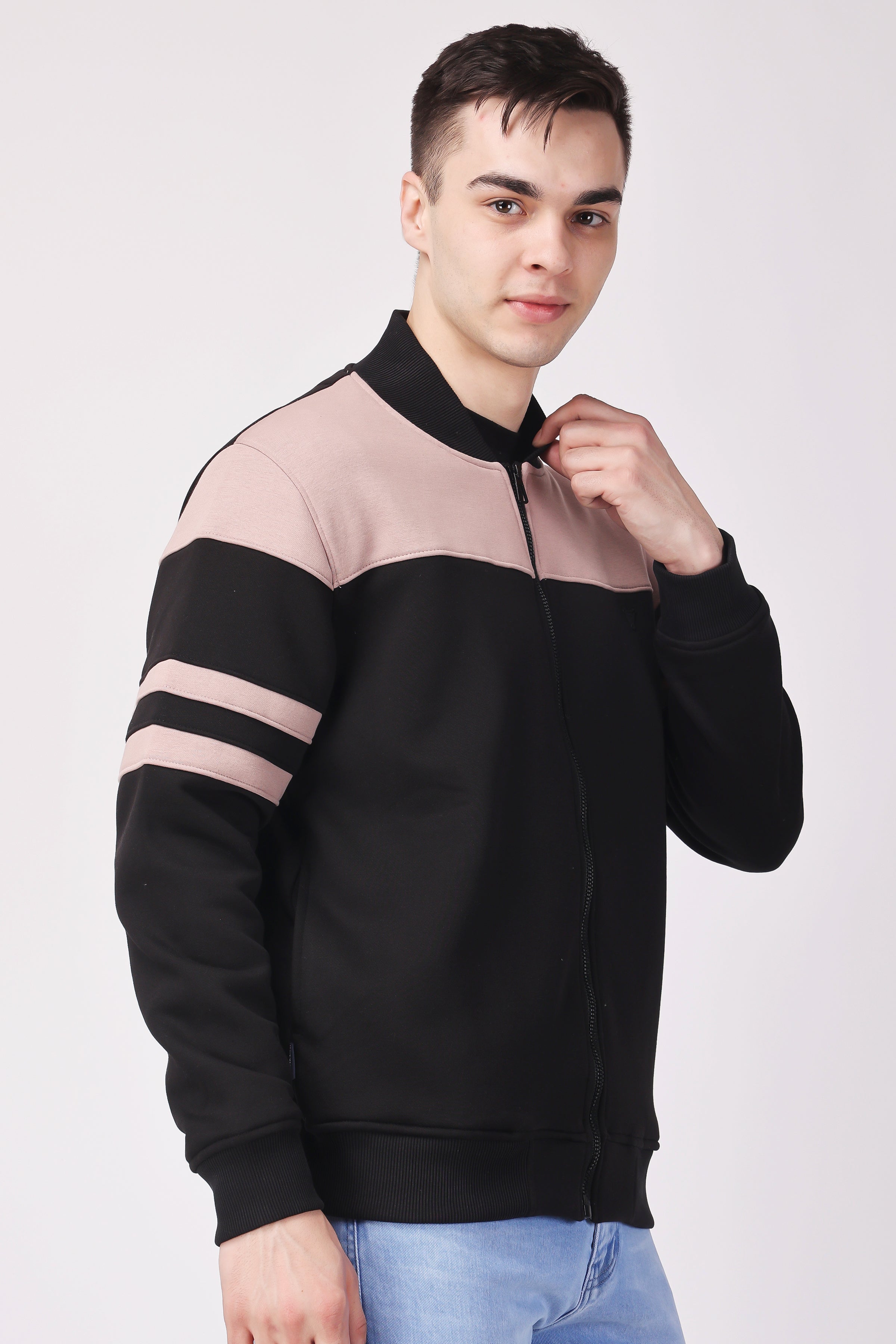 STYLOX CREW NECK SOLID JACKET FOR MEN