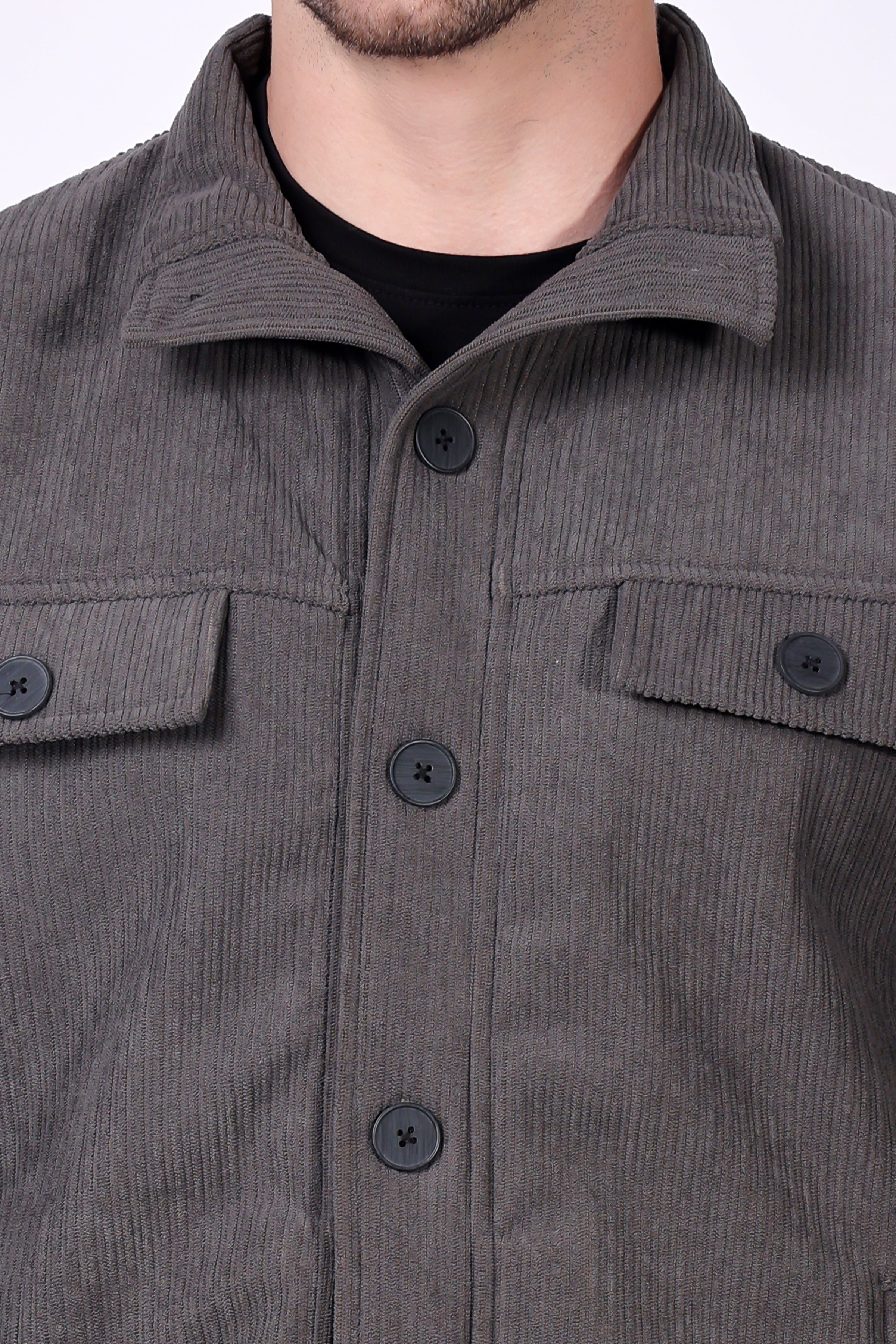 STYLOX Men's Solid Fullsleeve Fleece Shacket - Stylox