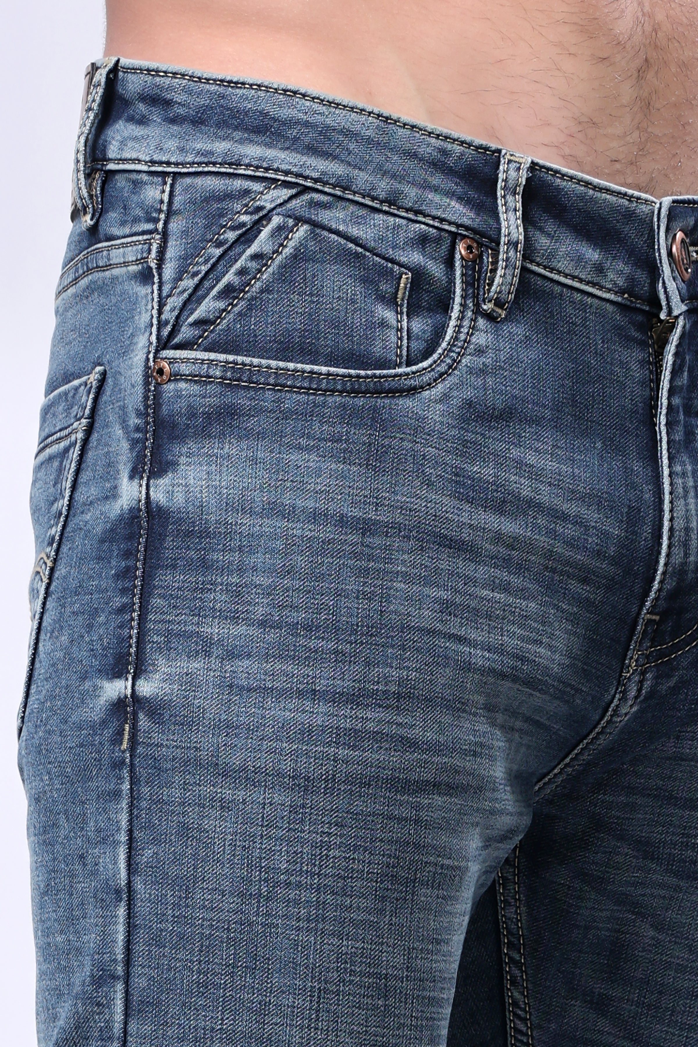 Stylox Ankle Fit Jeans for Men's | Greenish Blue | - Stylox