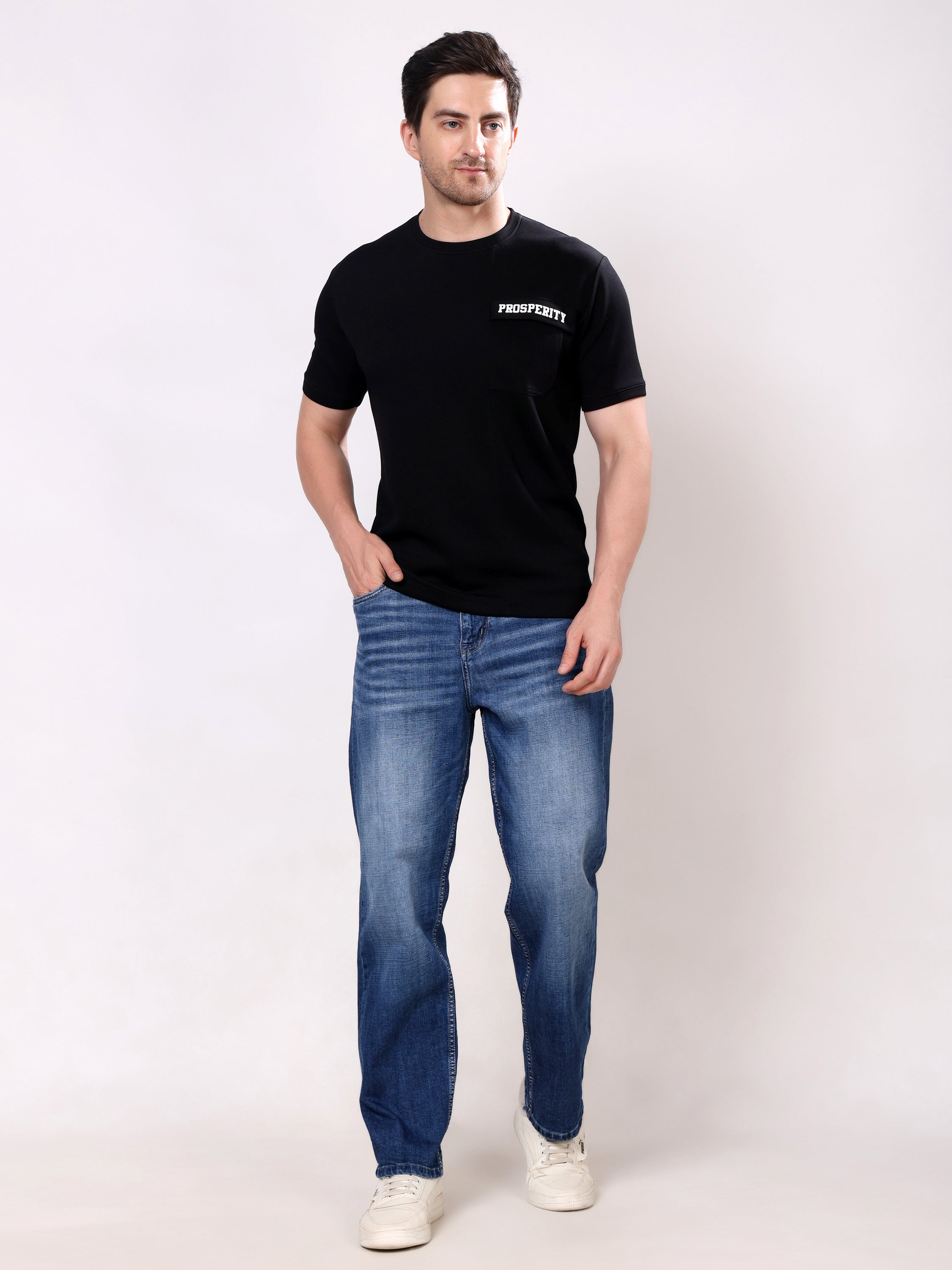 Stylox Men’s Relaxed Fit Mid-Rise Stretchable Denim Jeans