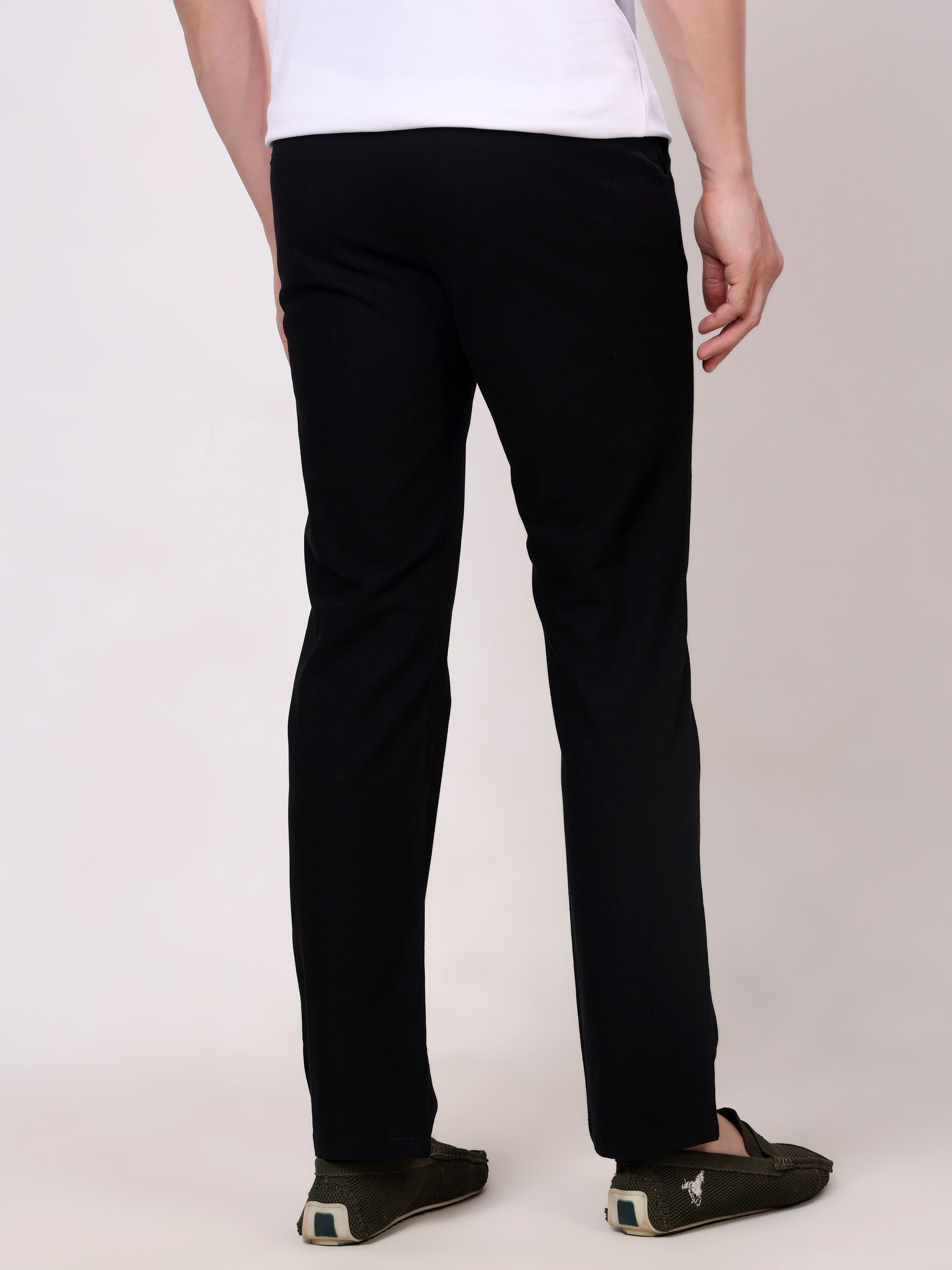 Stylox Men's Comfort Fit Non-Stretch Casual Trouser with Elastic Waist