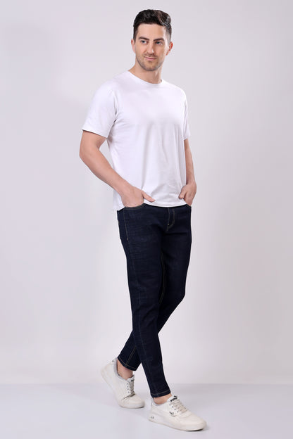 STYLOX DARK BLUE ANKLE FIT JEANS