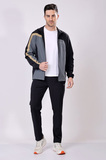 Stylox Men’s Colorblock Tracksuit | Full Zip High Neck Jacket &amp; Jogger Pants Set | Lightweight Polyester Activewear for Gym, Training &amp; Casual Wear