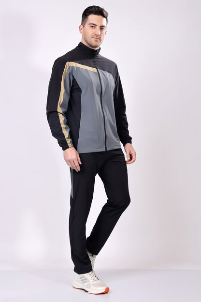 Stylox Men’s Colorblock Tracksuit | Full Zip High Neck Jacket &amp; Jogger Pants Set | Lightweight Polyester Activewear for Gym, Training &amp; Casual Wear