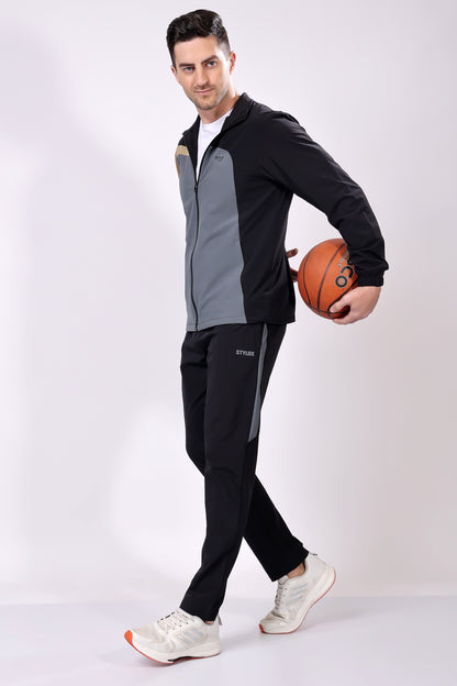 Stylox Men’s Colorblock Tracksuit | Full Zip High Neck Jacket &amp; Jogger Pants Set | Lightweight Polyester Activewear for Gym, Training &amp; Casual Wear