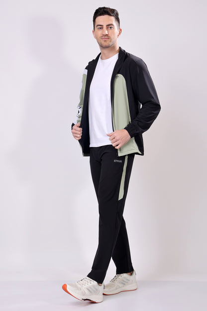 Stylox Men’s Colorblock Tracksuit | Full Zip High Neck Jacket &amp; Jogger Pants Set | Lightweight Polyester Activewear for Gym, Training &amp; Casual Wear