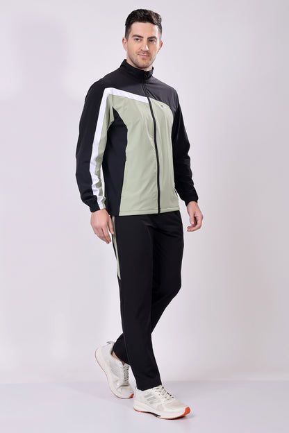 Stylox Men’s Colorblock Tracksuit | Full Zip High Neck Jacket &amp; Jogger Pants Set | Lightweight Polyester Activewear for Gym, Training &amp; Casual Wear