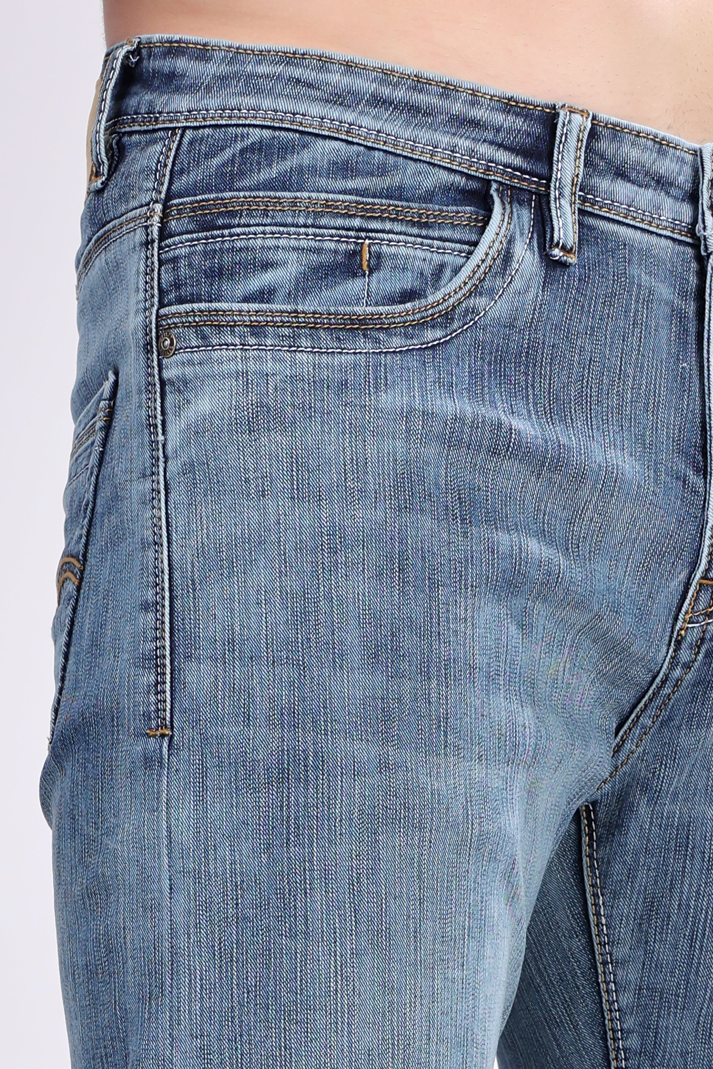 STYLOX GREENISH BLUE COMFORT FIT JEANS