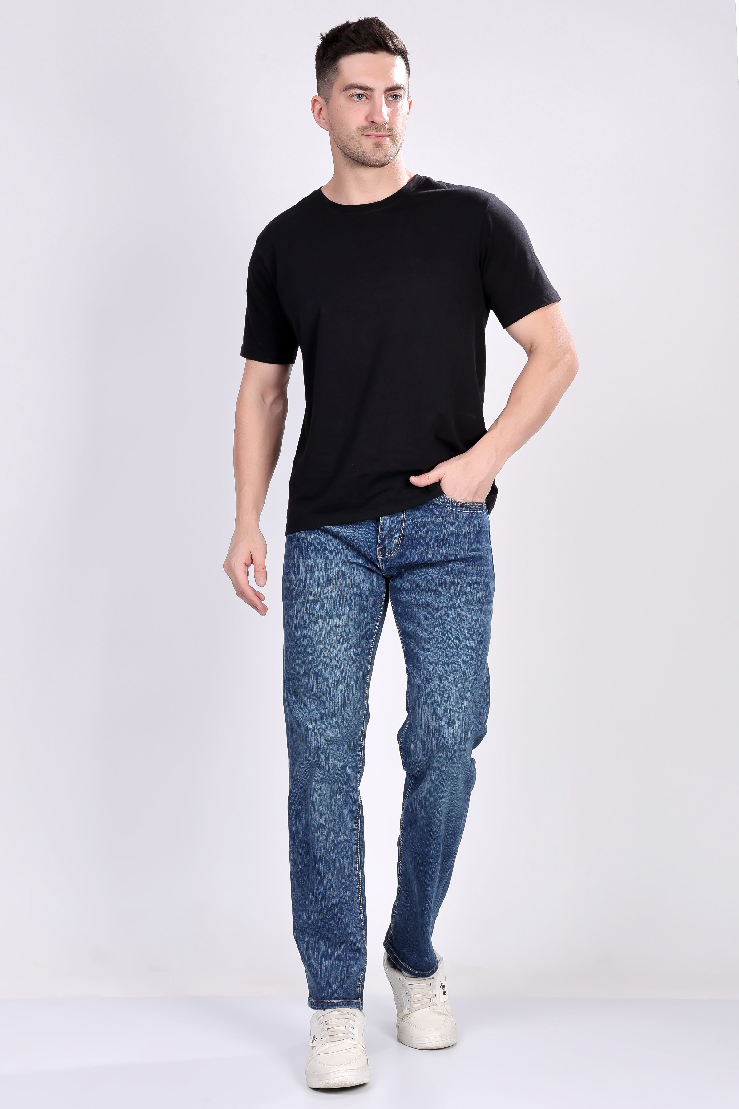 Stylox Slim Fit Denim Jeans - Dark Blue, - Stylox