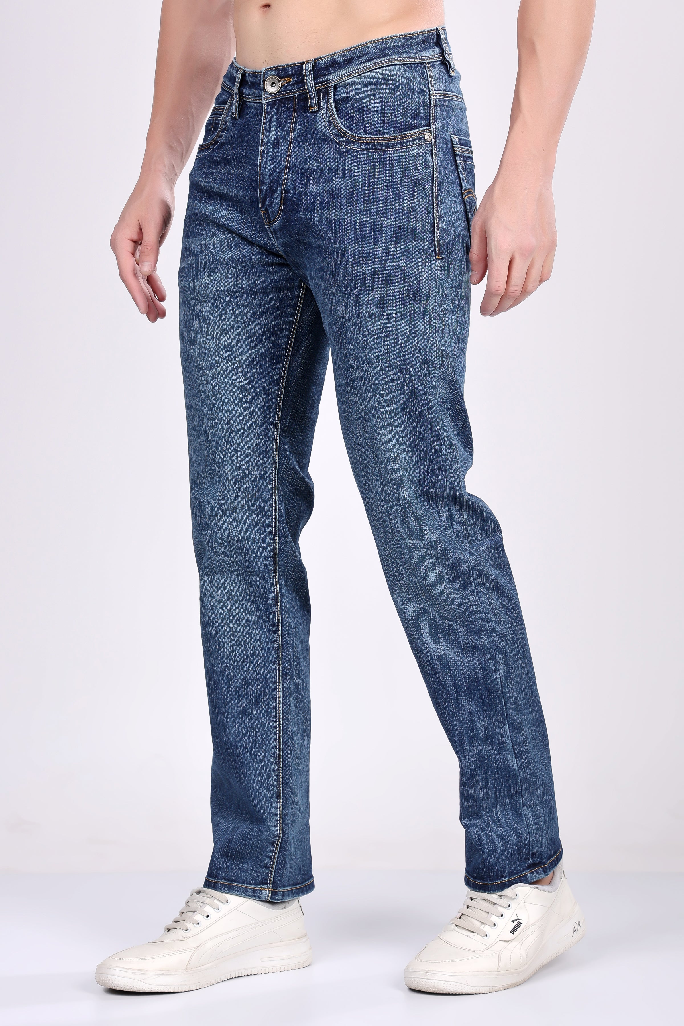 Stylox Slim Fit Denim Jeans - Dark Blue, - Stylox