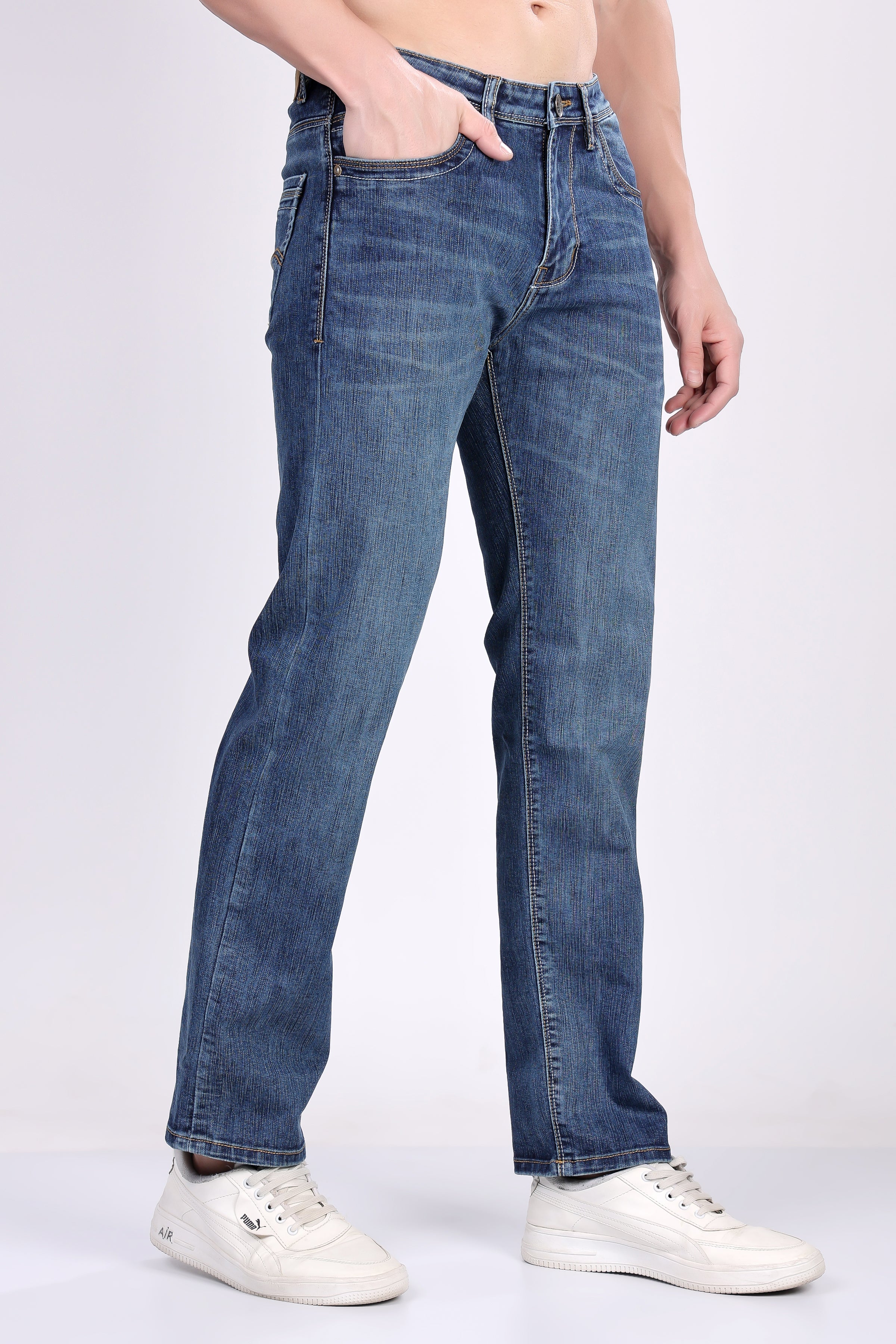 Stylox Slim Fit Denim Jeans - Dark Blue, - Stylox