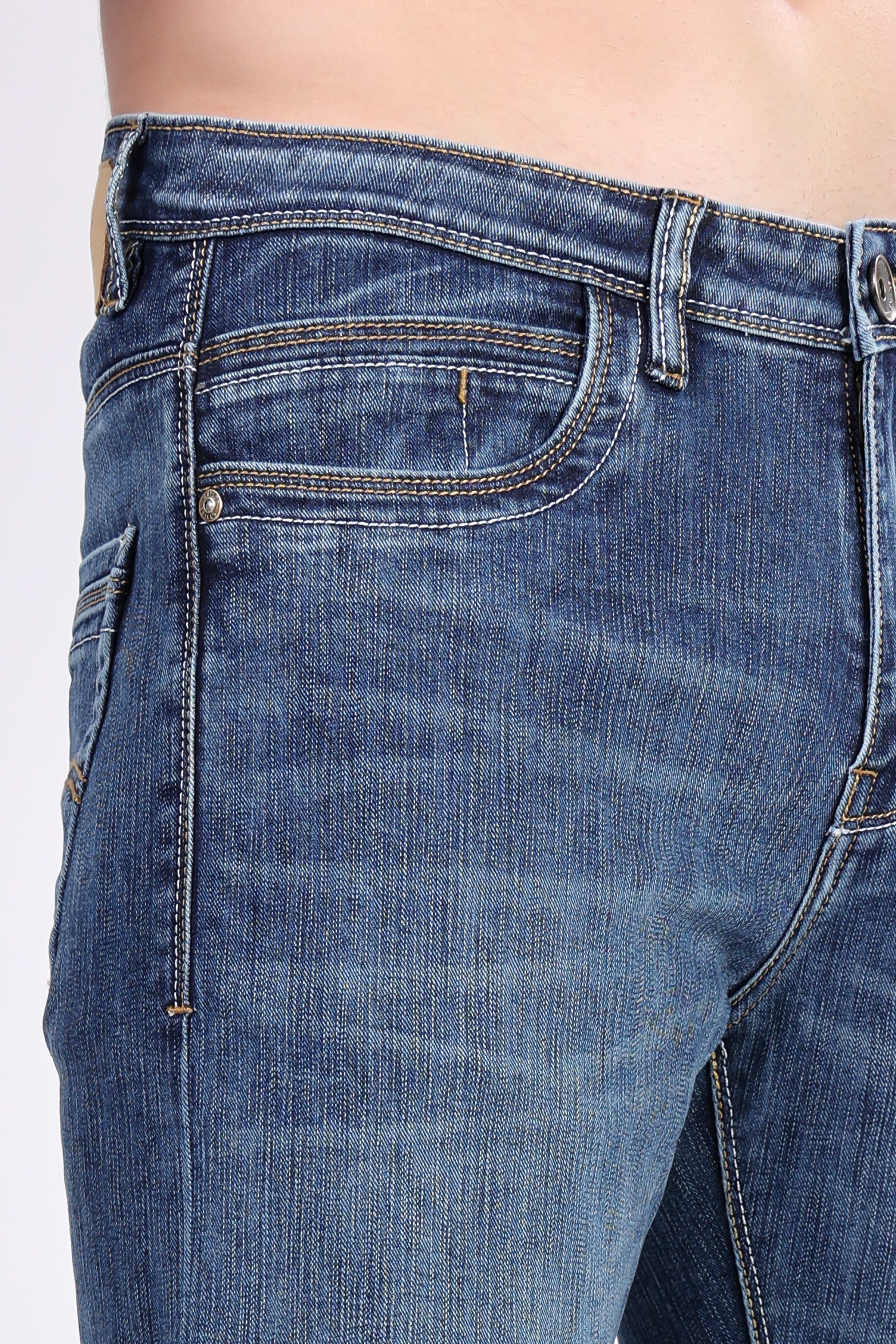 Stylox Slim Fit Denim Jeans - Dark Blue, - Stylox