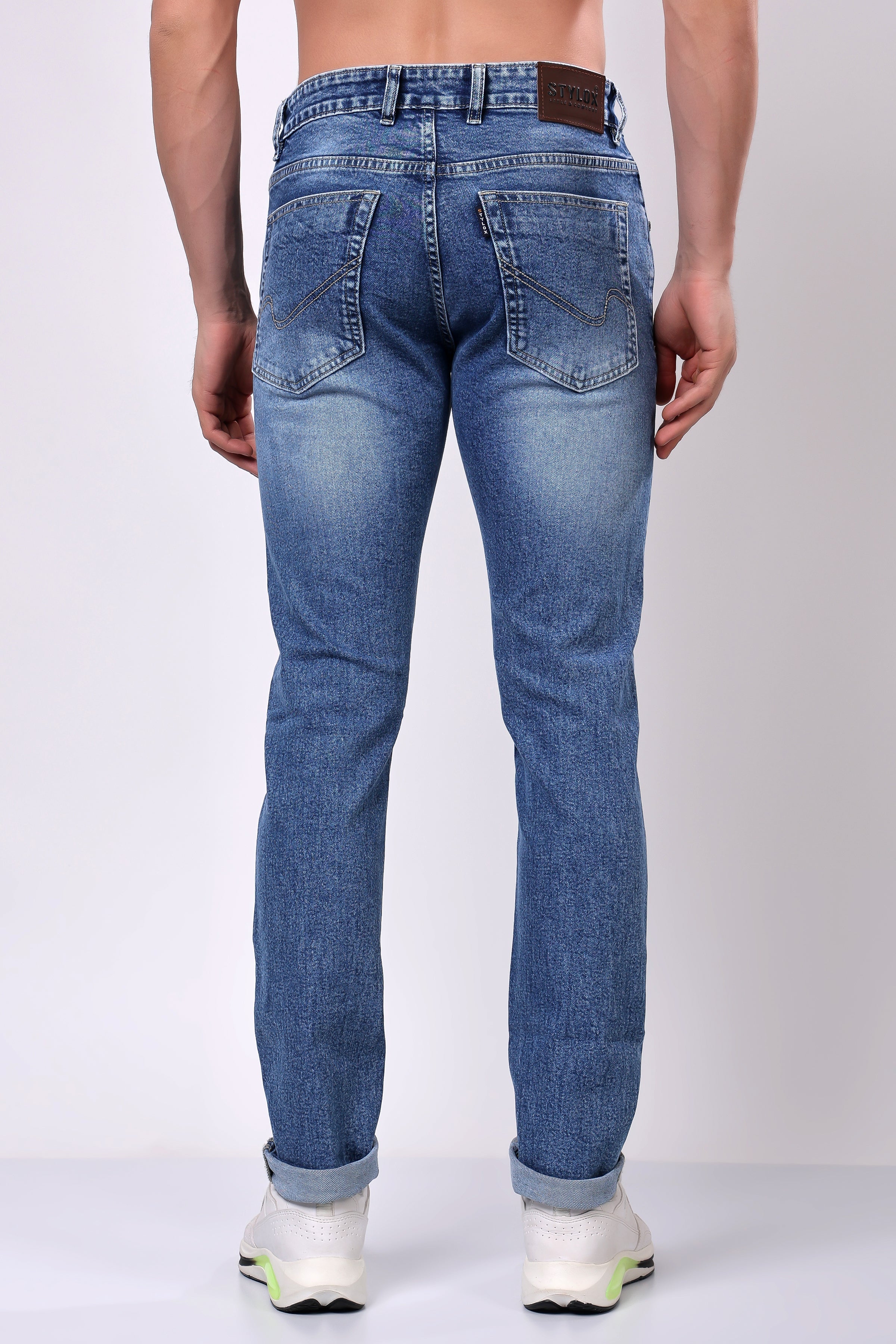 Stylox Slim Fit Jeans for Men's | Sky Blue | - Stylox
