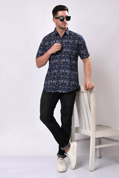 Stylox Half Sleeve Printed Casual Shirt for Men
