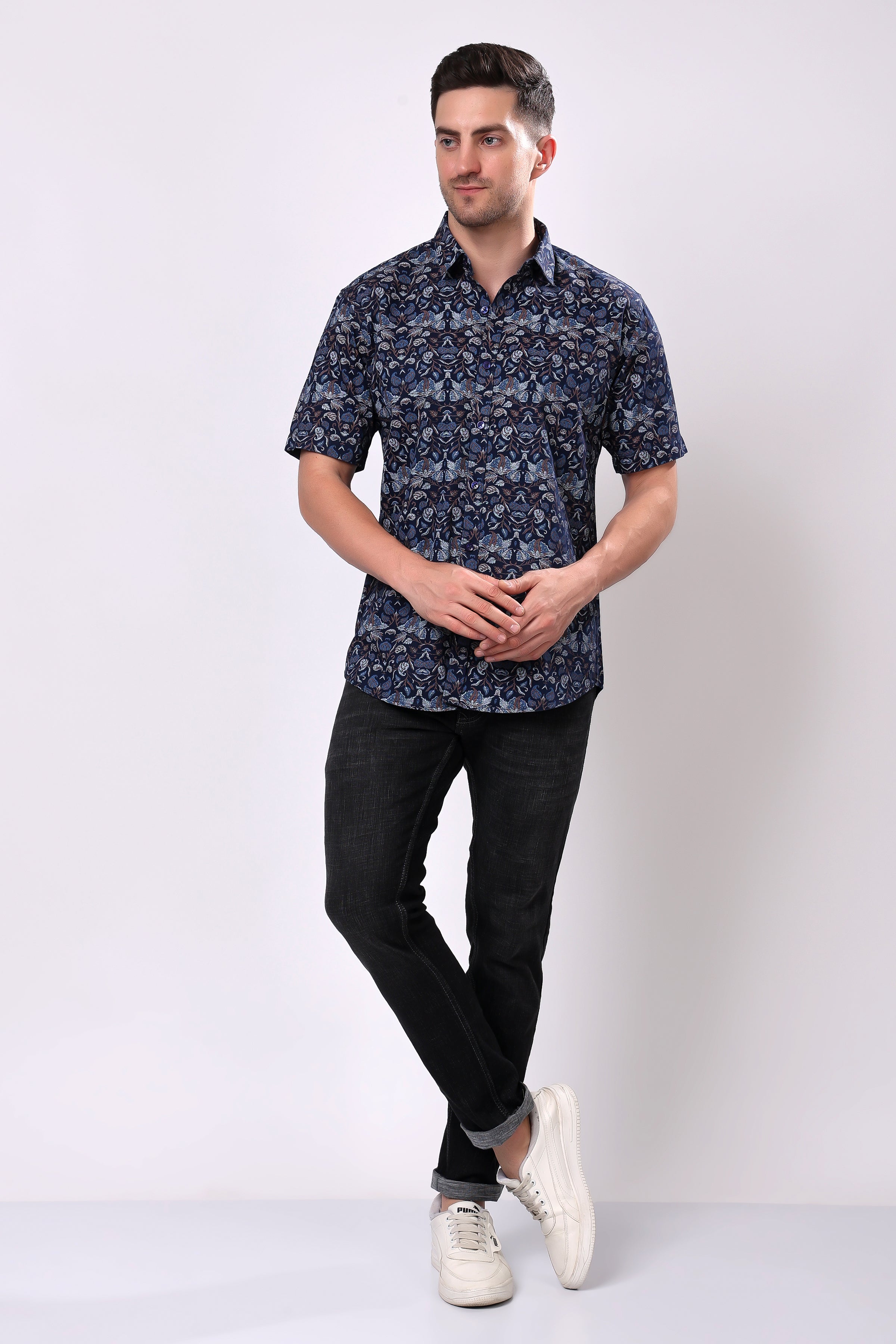 Stylox Half Sleeve Printed Casual Shirt for Men - Stylox