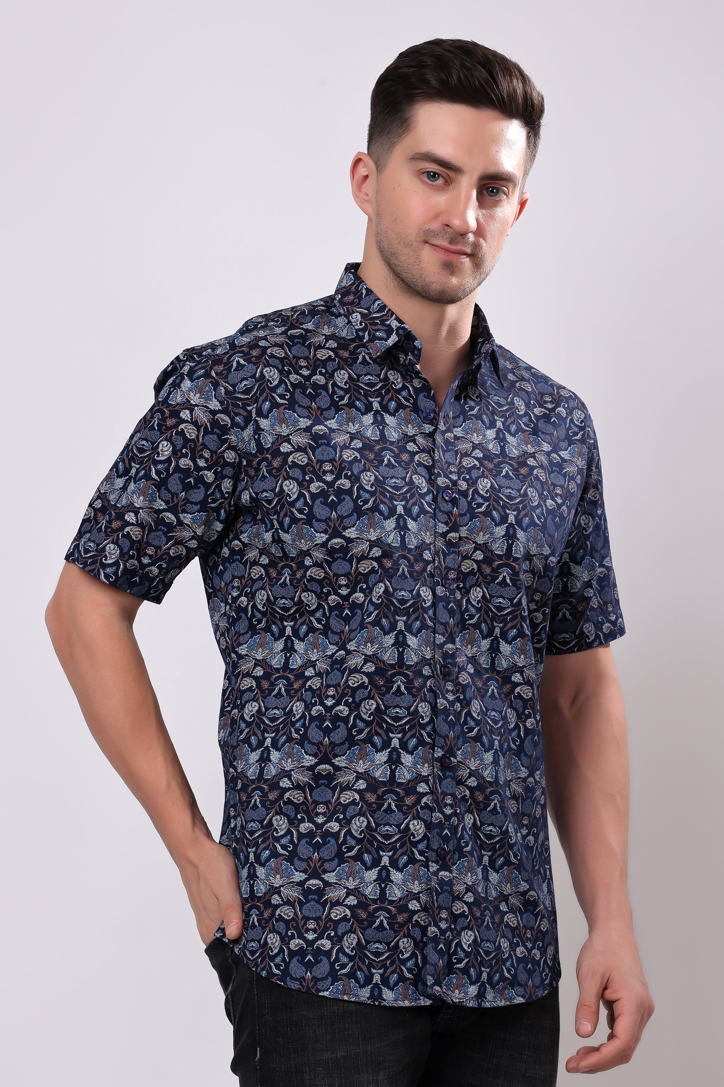 Stylox Half Sleeve Printed Casual Shirt for Men - Stylox