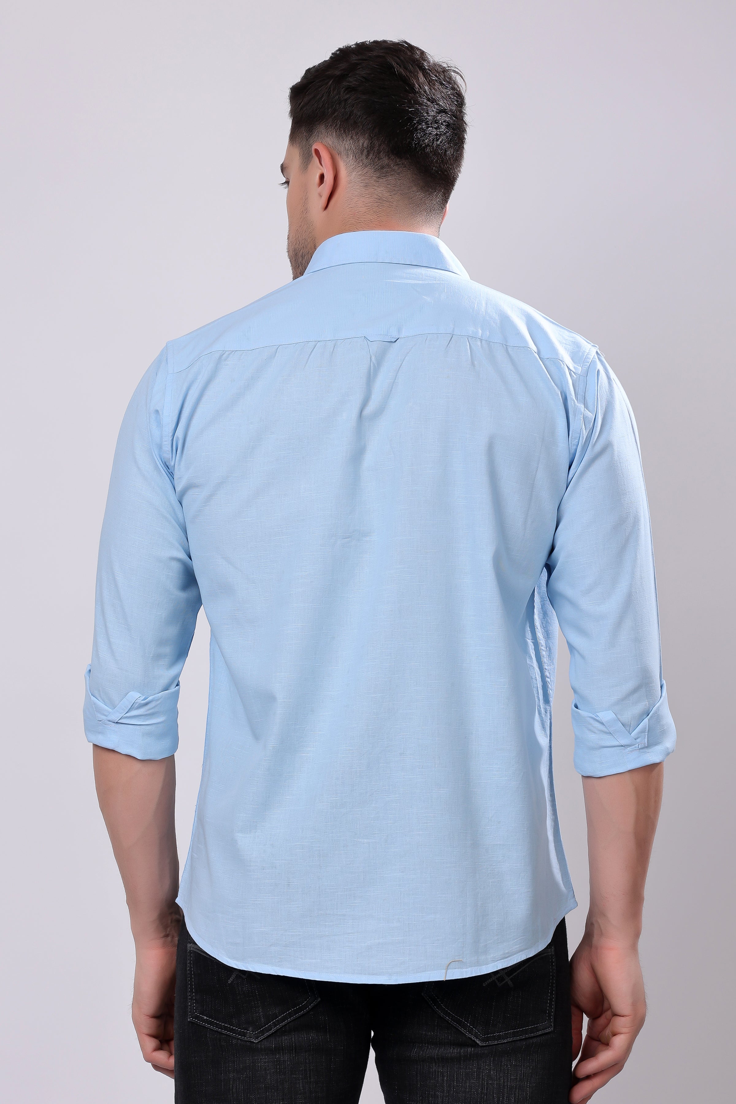 Stylox Men's Full Sleeve Solid Casual Shirt – Premium Cotton Blend Regular Fit Shirt for Everyday Comfort & Style