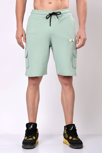 Stylox Men’s Solid Co-ord Set | Round Neck Half Sleeve T-Shirt &amp; Cargo Shorts Set | Premium Cotton Blend Summer Outfit for Casual Wear