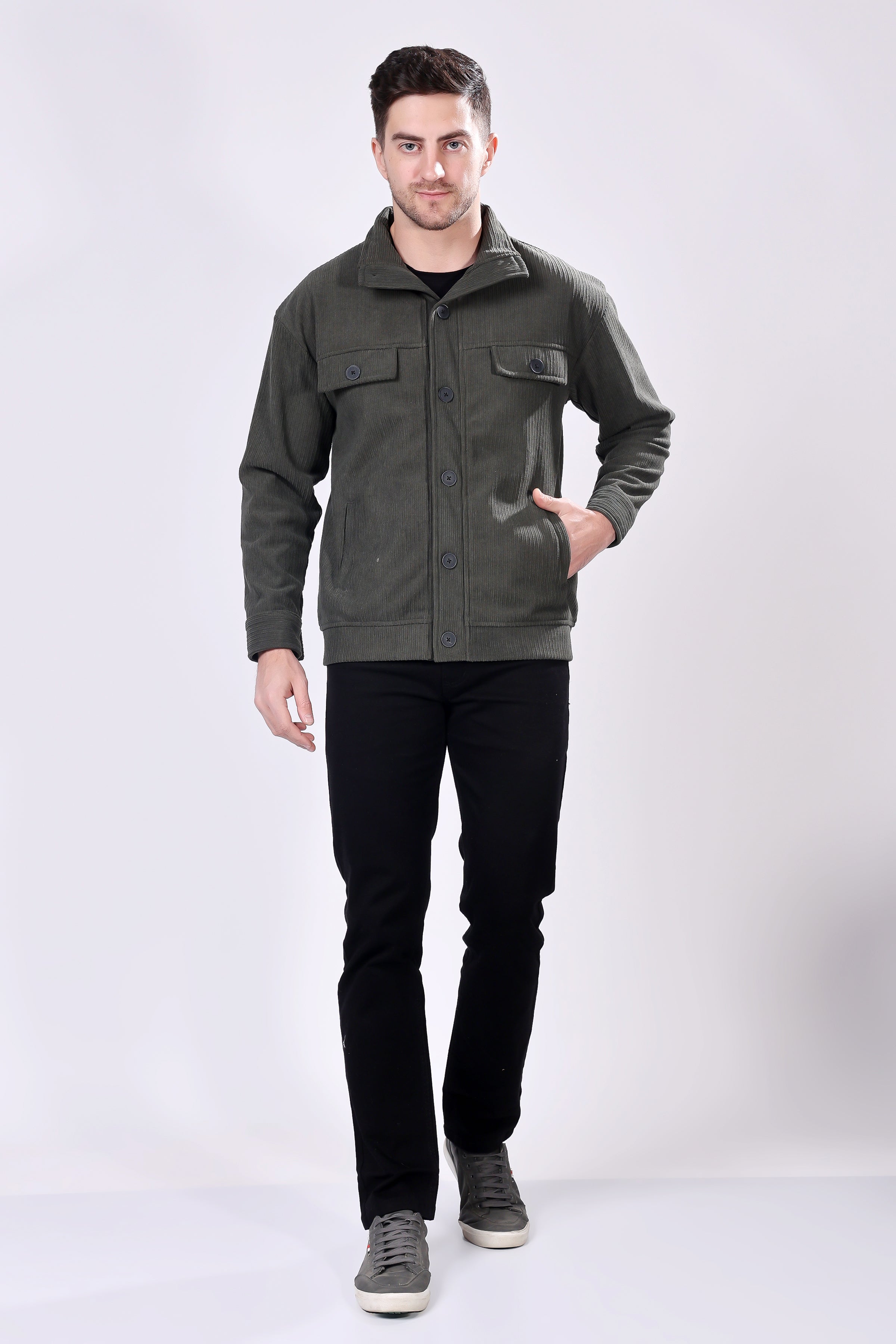 STYLOX Men's Solid Fullsleeve Fleece Shacket - Stylox