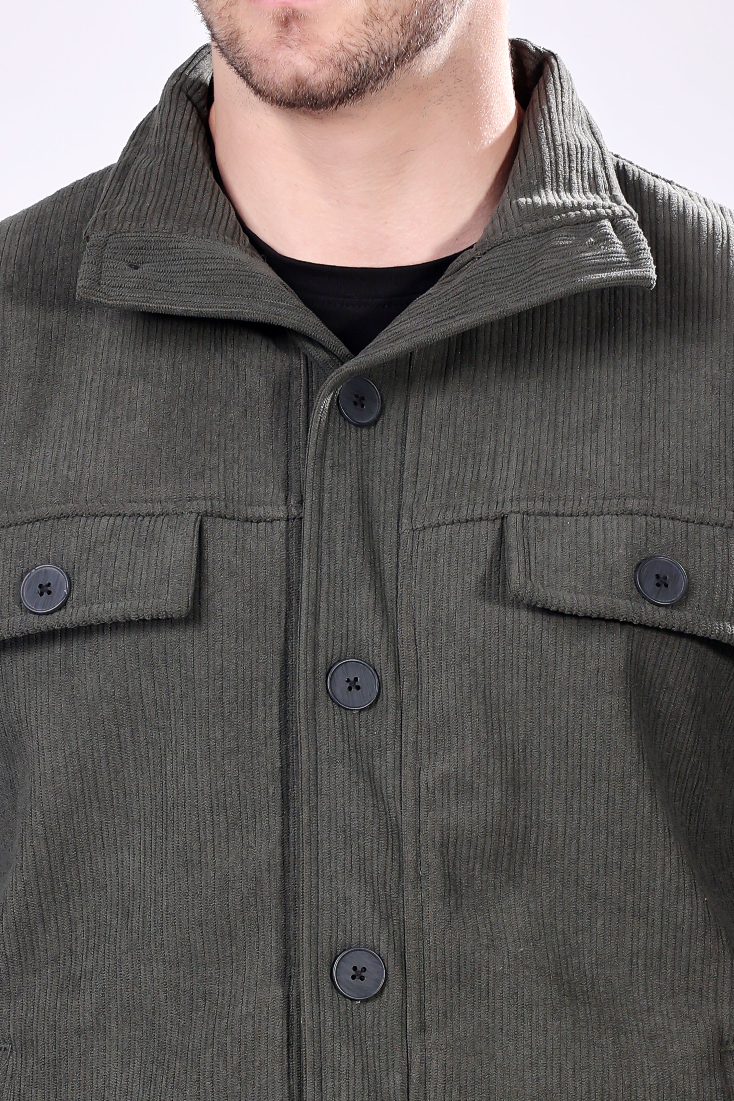 STYLOX Men's Solid Fullsleeve Fleece Shacket - Stylox