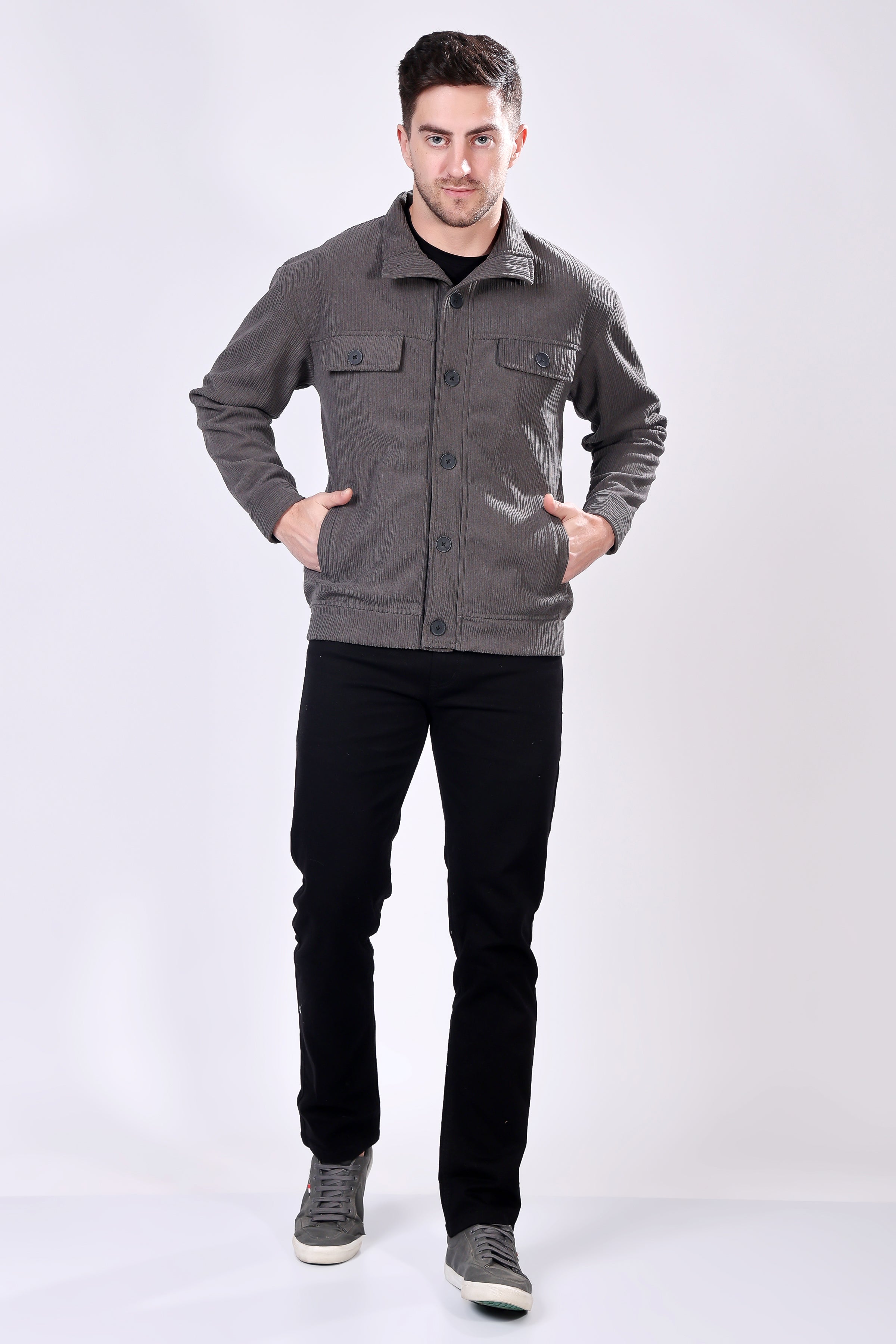 STYLOX Men's Solid Fullsleeve Fleece Shacket - Stylox